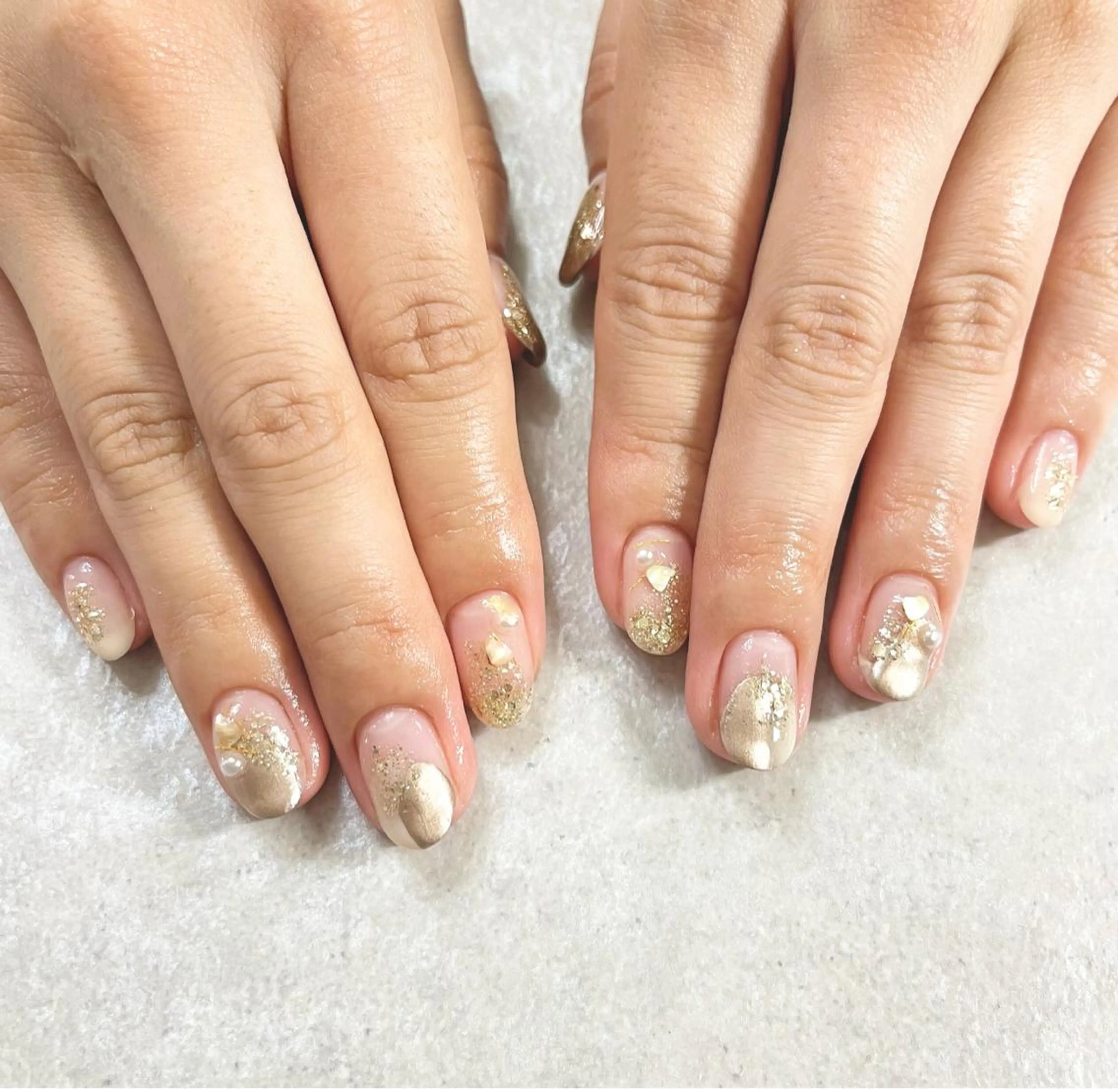 ネイル アートネイル ラメ(グリッター) ニュアンスネイル ハンドネイル nailsalonMIR所属・ネイルサロン ミールのネイルデザイン