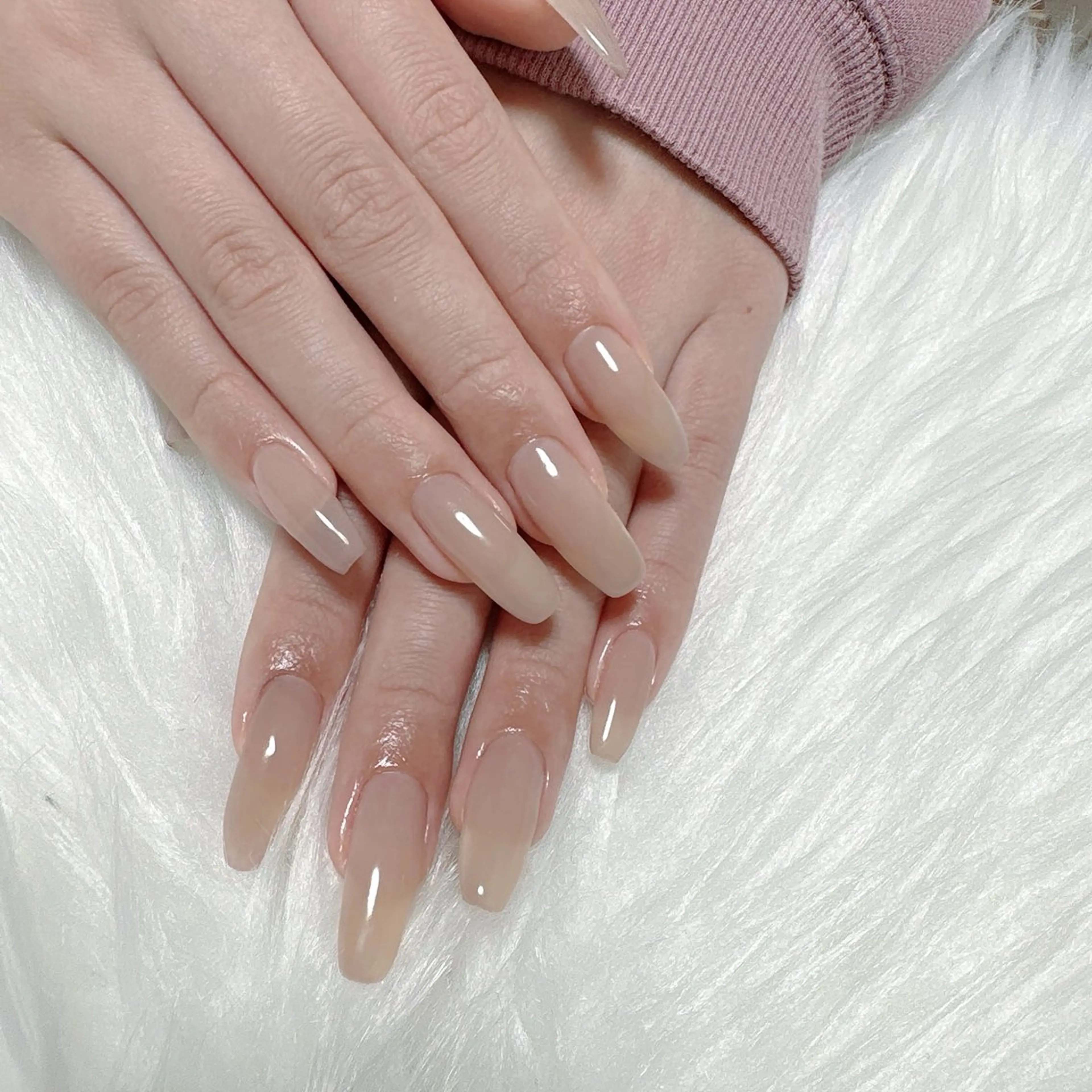 ネイル ジェルネイル ロングネイル ワンカラーネイル ピンク Total Beauty Salon Charlme所属・【早朝・深夜🉑】 Charlmeのネイルデザイン