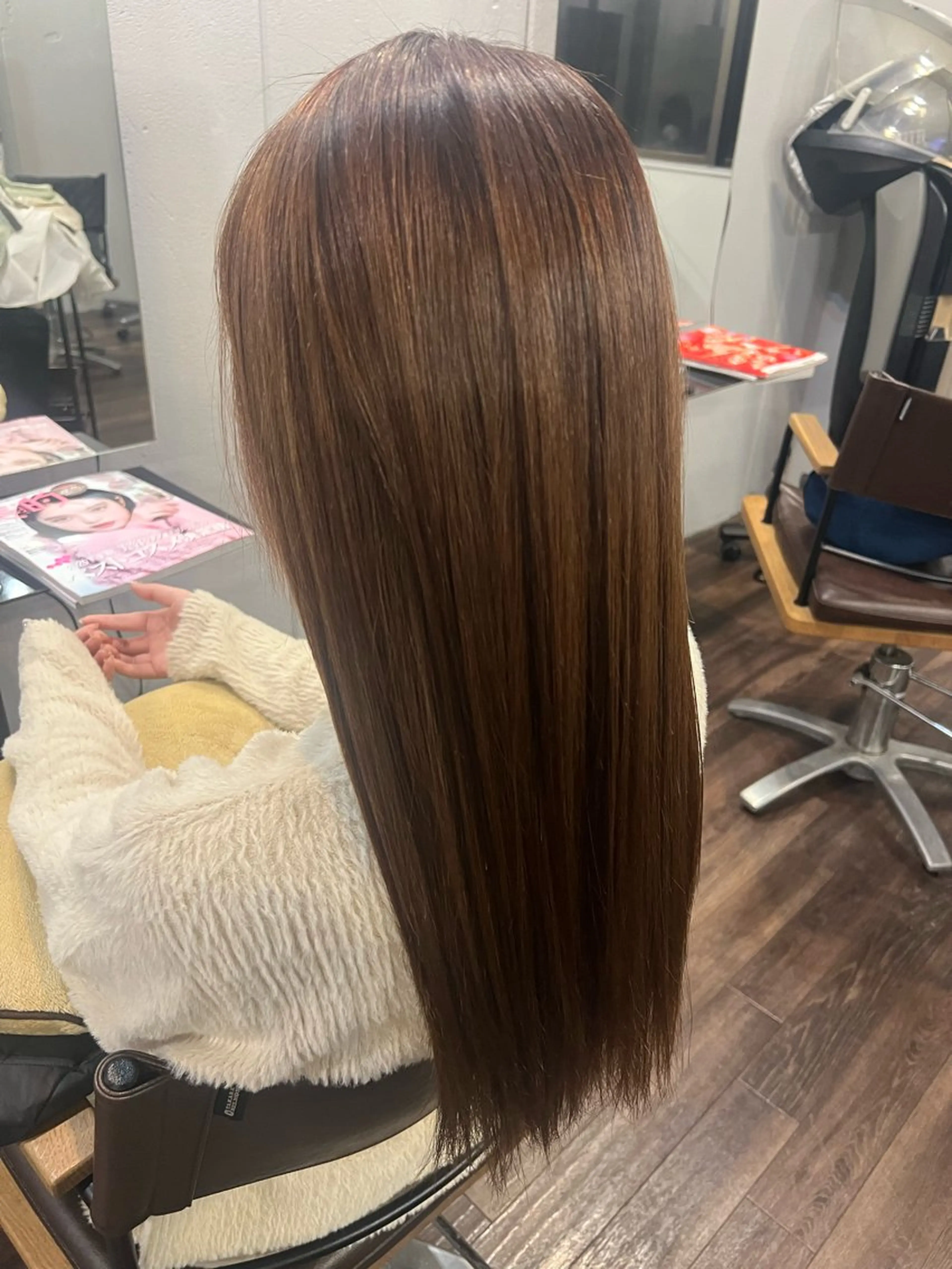 ロング ハイライト 縮毛矯正 トリートメント terra🌈大久保 睦美のヘアスタイル