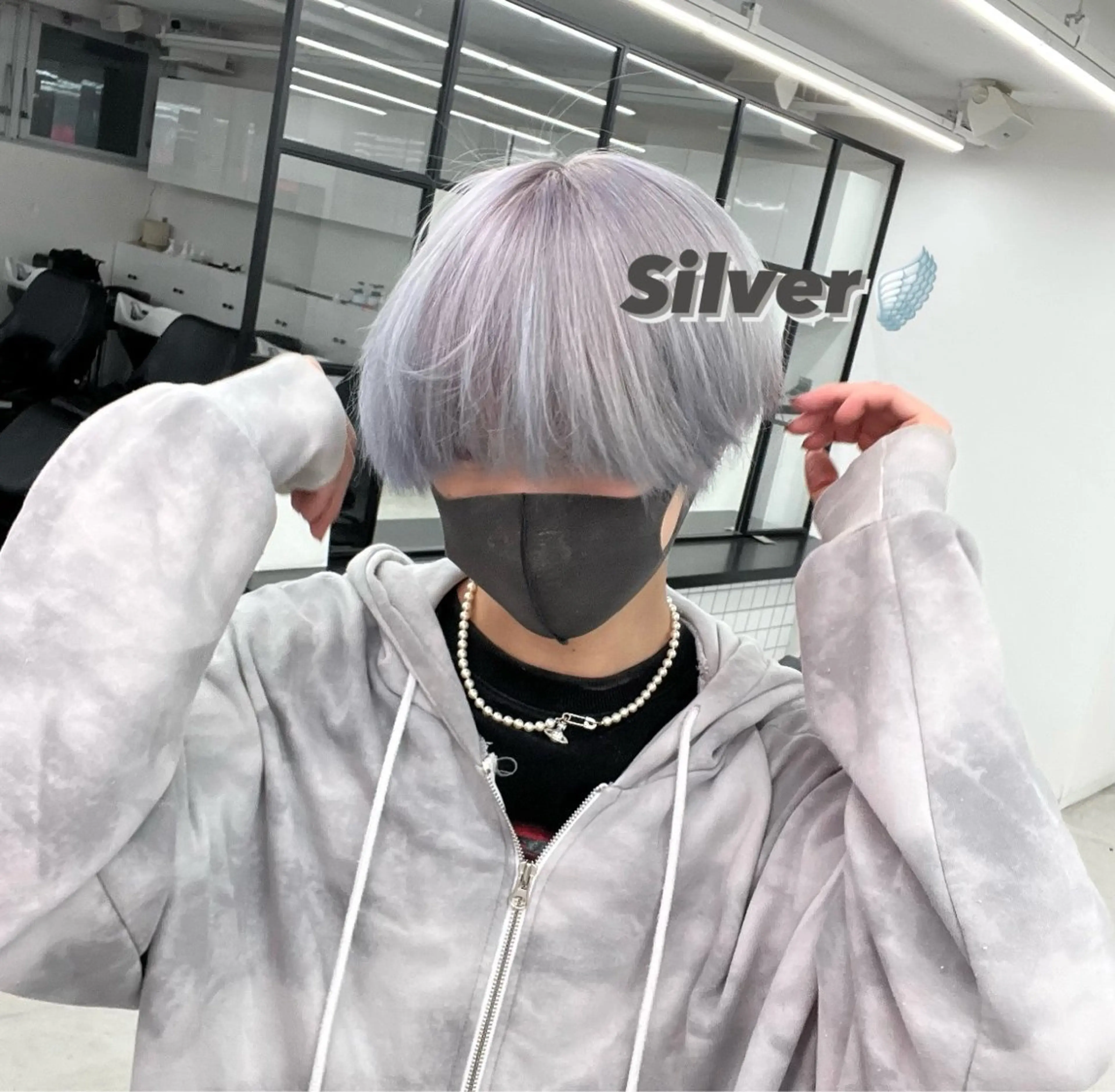 ショート カラー メンズ メンズブリーチ ブリーチ シルバー ヘアカラー トリートメント 🫧‪Ameri🫧 JILLSTUDIOのヘアスタイル