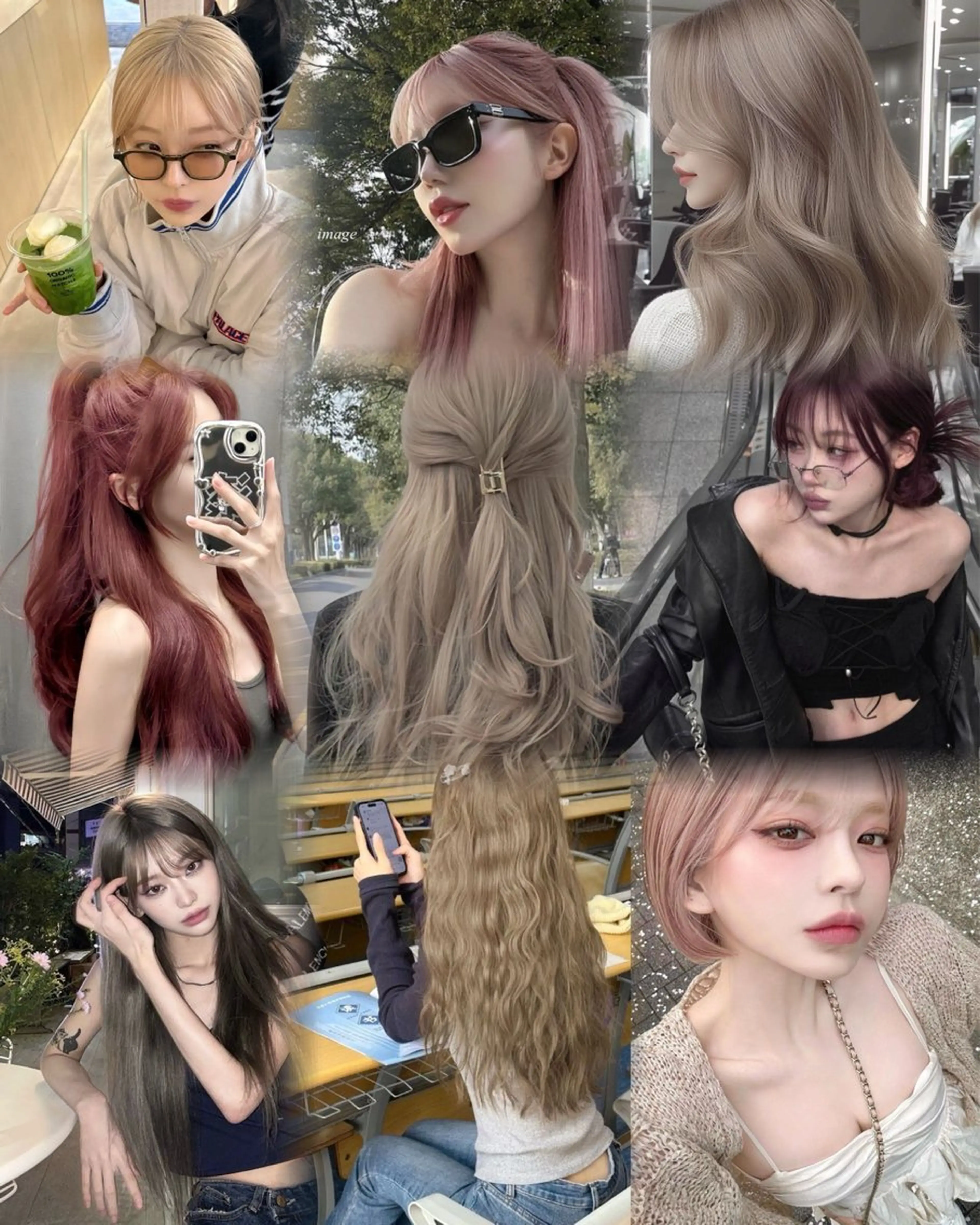 セミロング カラー ヘアカラー ハッシュカット レイヤー池袋のヘアスタイル