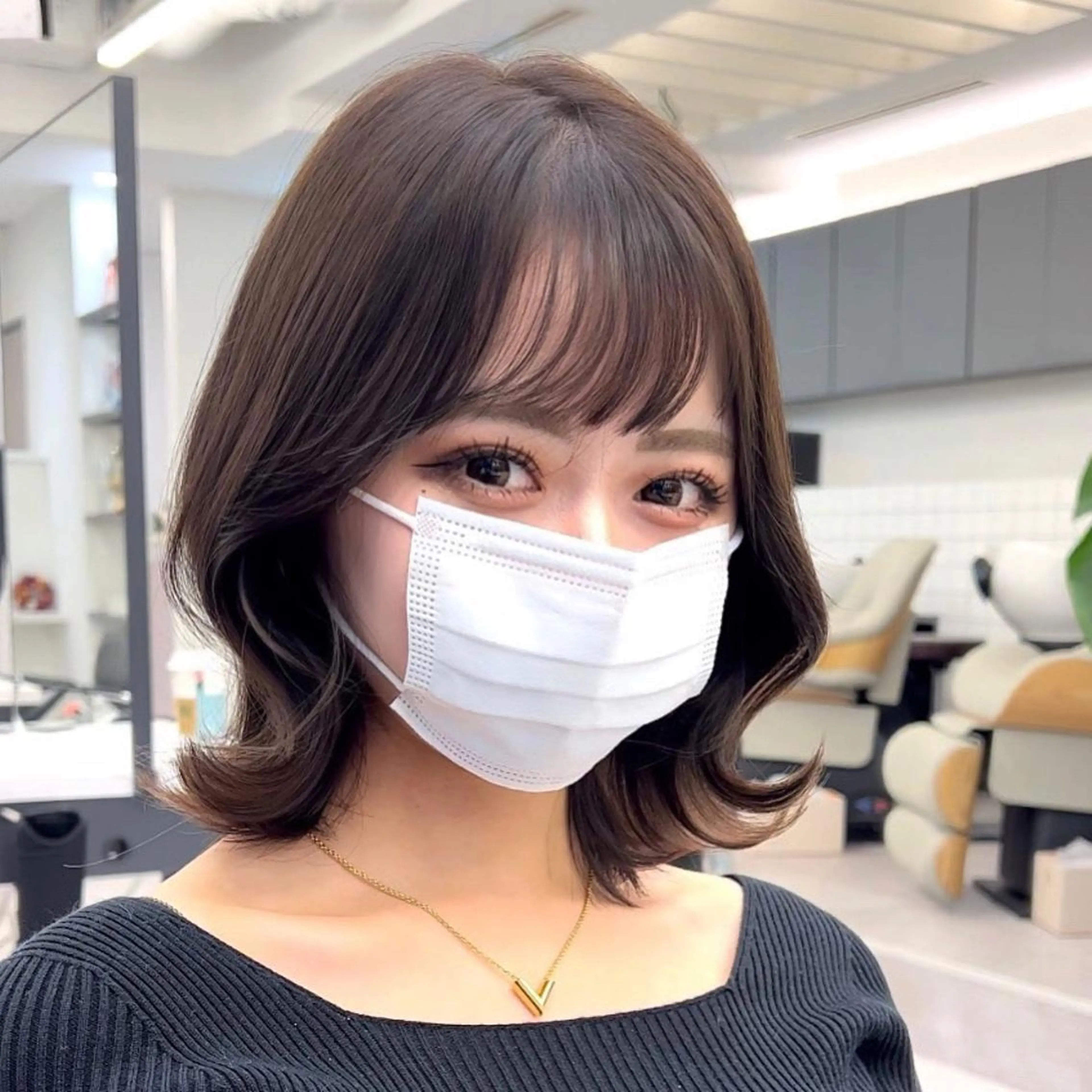 ミディアム 韓国ヘア♡ 顔まわりカットayaのヘアスタイル