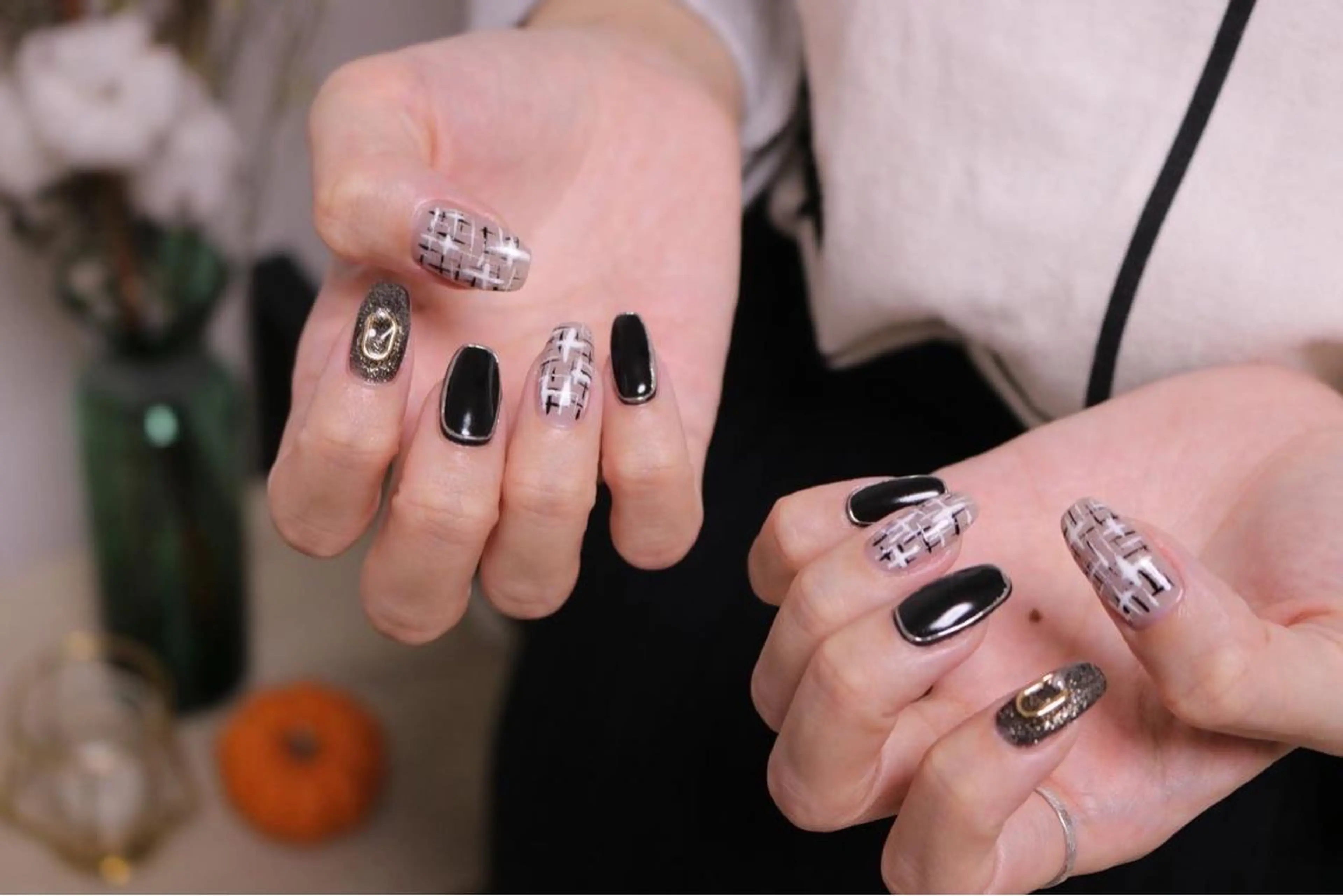 ネイル オーロラネイル カジュアル 長さ出し ジェルネイル 韓国ネイル ハンドネイル MH Nailのネイルデザイン