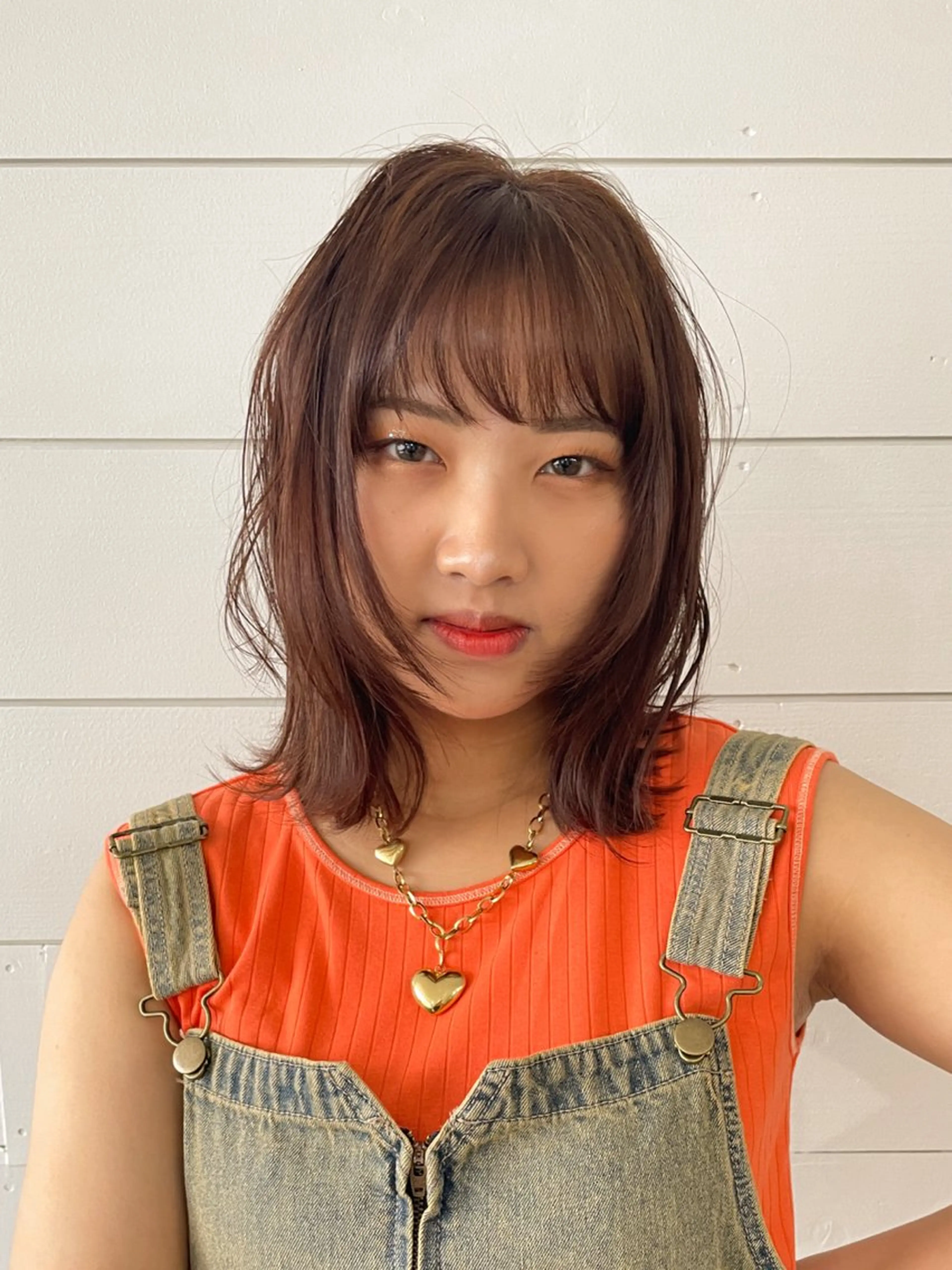 ミディアム カラー ブラウンカラー 安西 香利奈のヘアスタイル