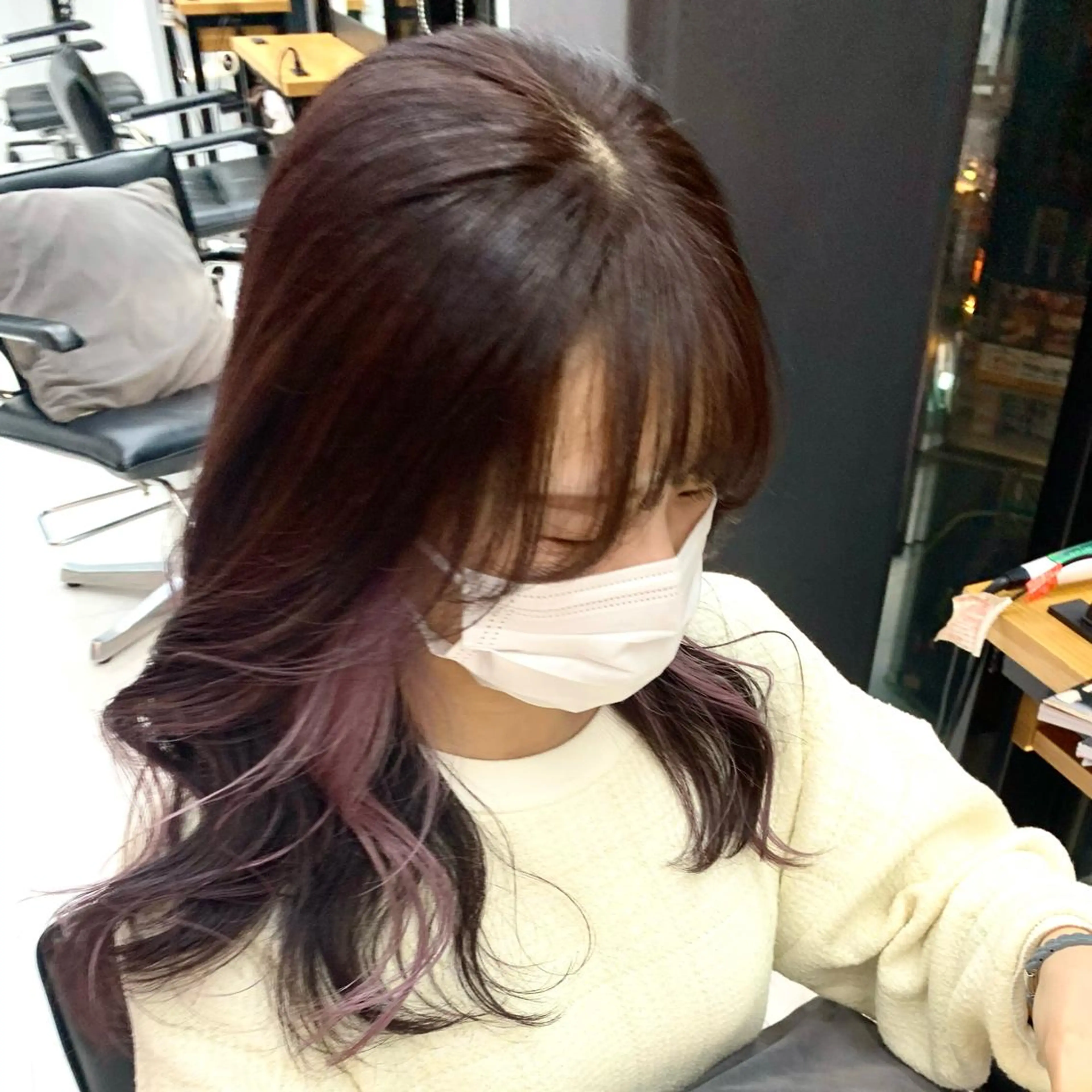 ロング カラー ヘアカラー トリートメント ♡ラベンダー/ピンク /顔まわり♡ネイロのヘアスタイル