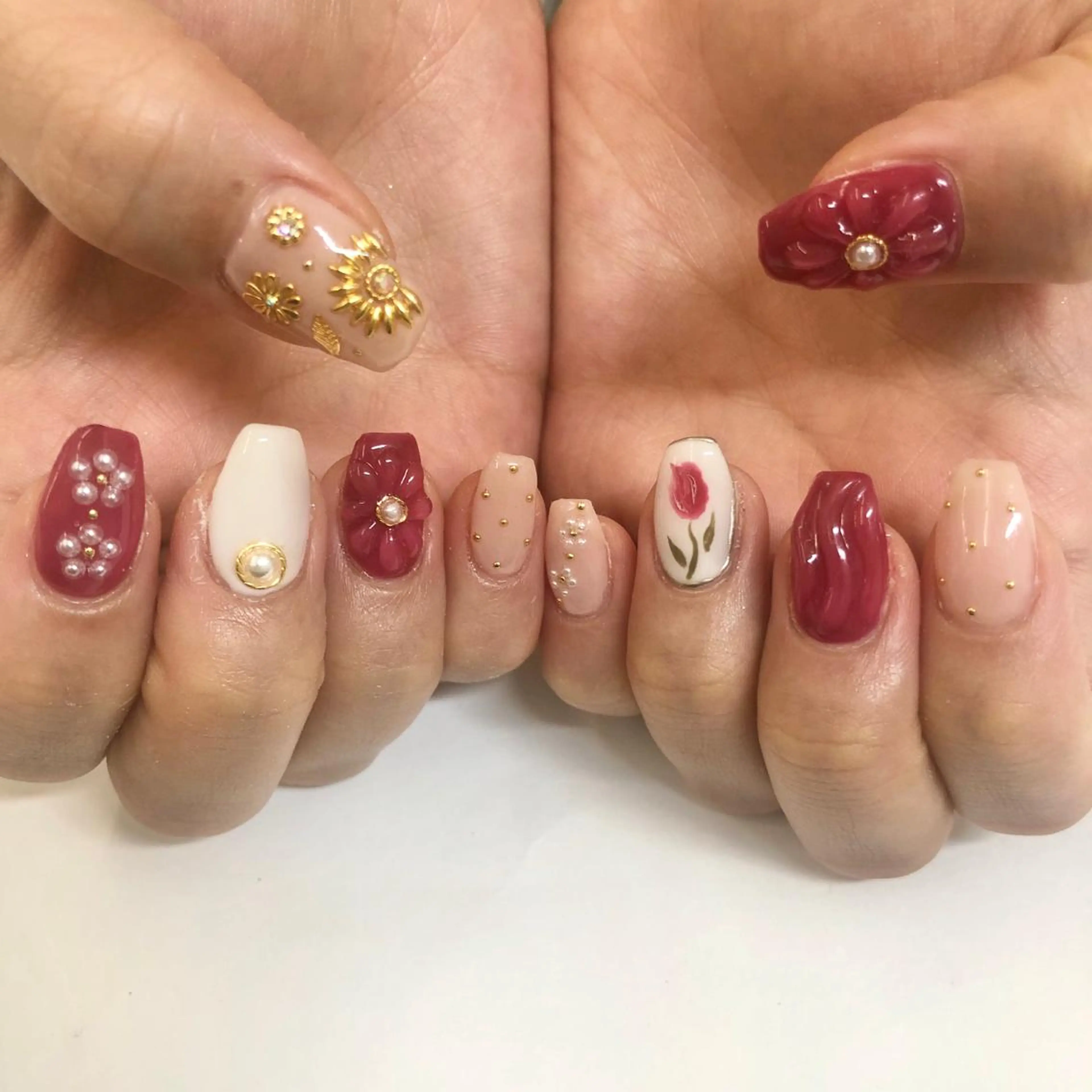 ネイル フラワーネイル 🎀AYAKO 🎀中韓ネイルのネイルデザイン