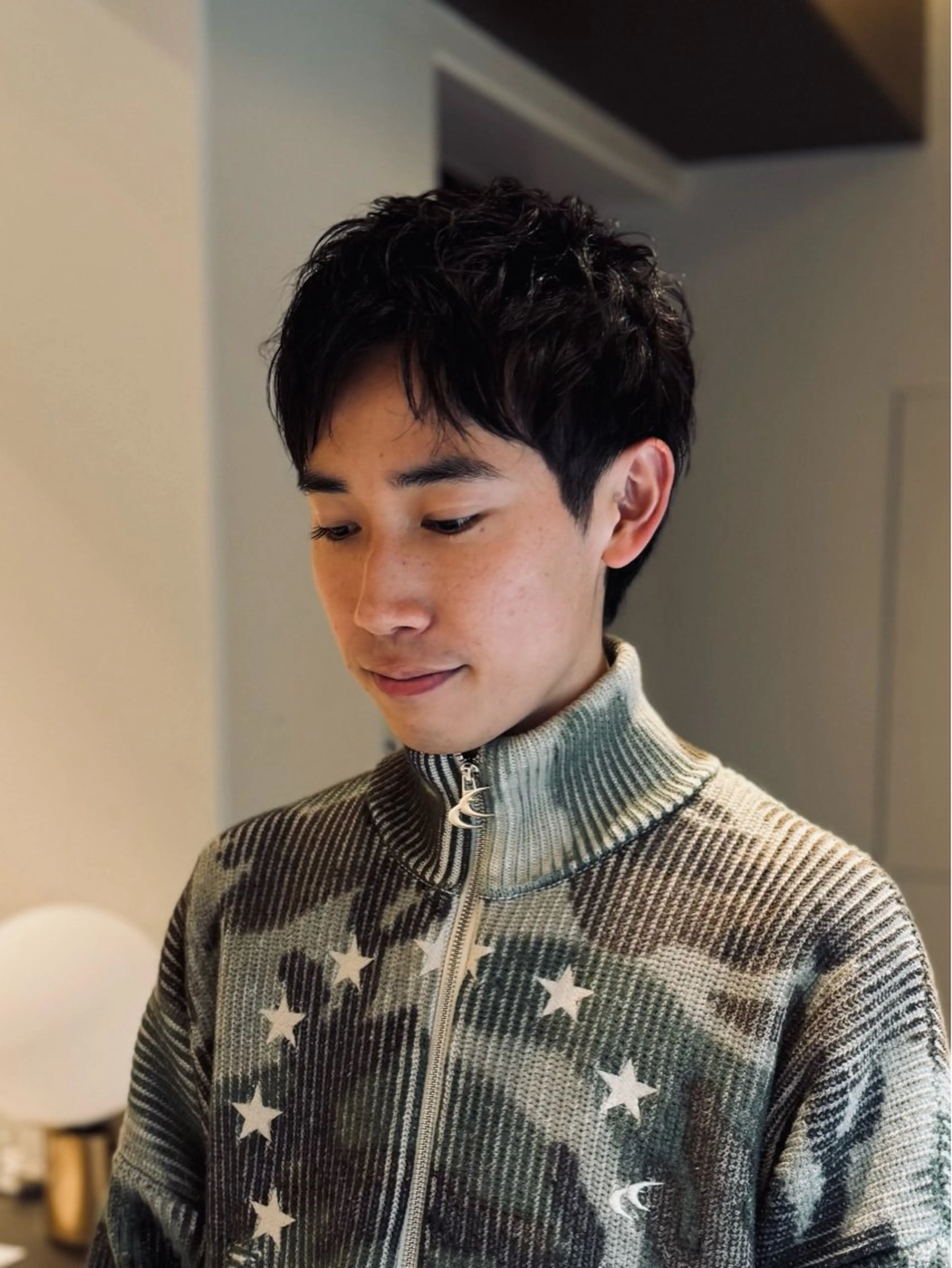 ショート パーマ メンズ ショートヘア カット パーマ メンズ 大人パーマ 丸山のヘアスタイル