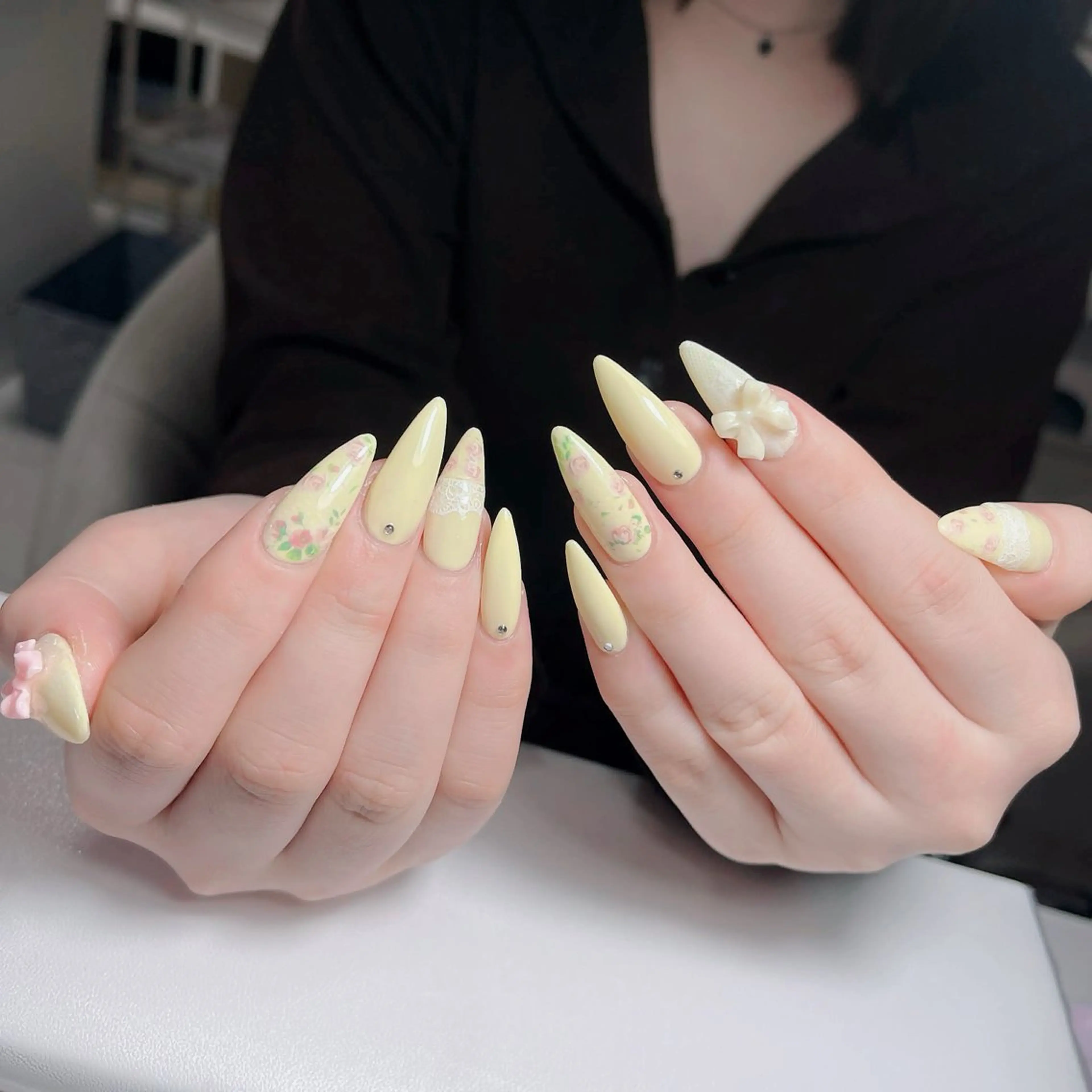 ネイル アートネイル 韓国ネイル 持ち込み ワンホンネイル ハンドネイル Lenie Nail Salonのネイルデザイン