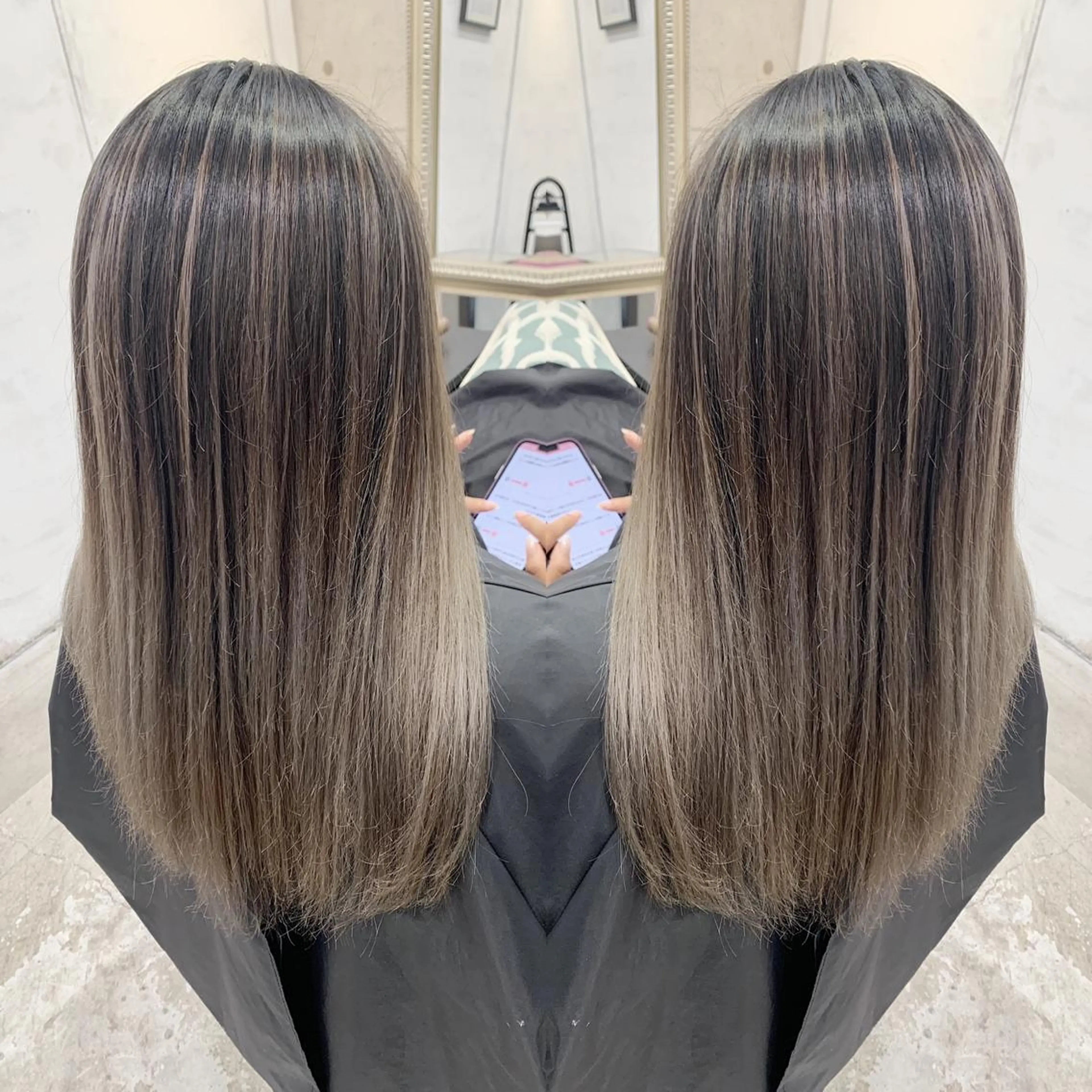 セミロング カラー ヘアアレンジ バレイヤージュ レイヤーカット ヘアカラー トリートメント BANK'S hair所属・💐ケラチン 髪質改善寺坂雄飛💐のヘアスタイル