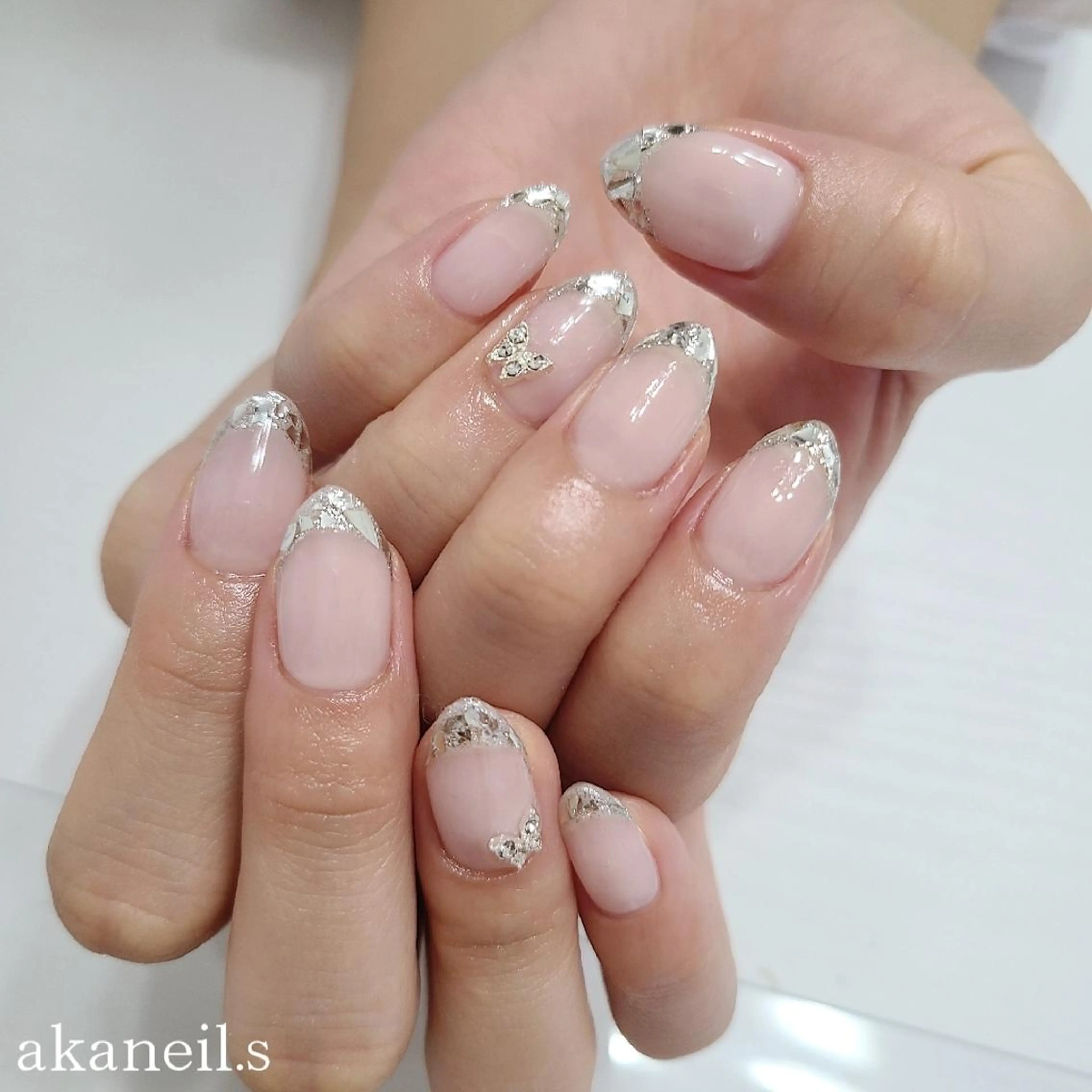 ネイル フレンチネイル ガラスフレンチ 【akaneils】 アカネのネイルデザイン