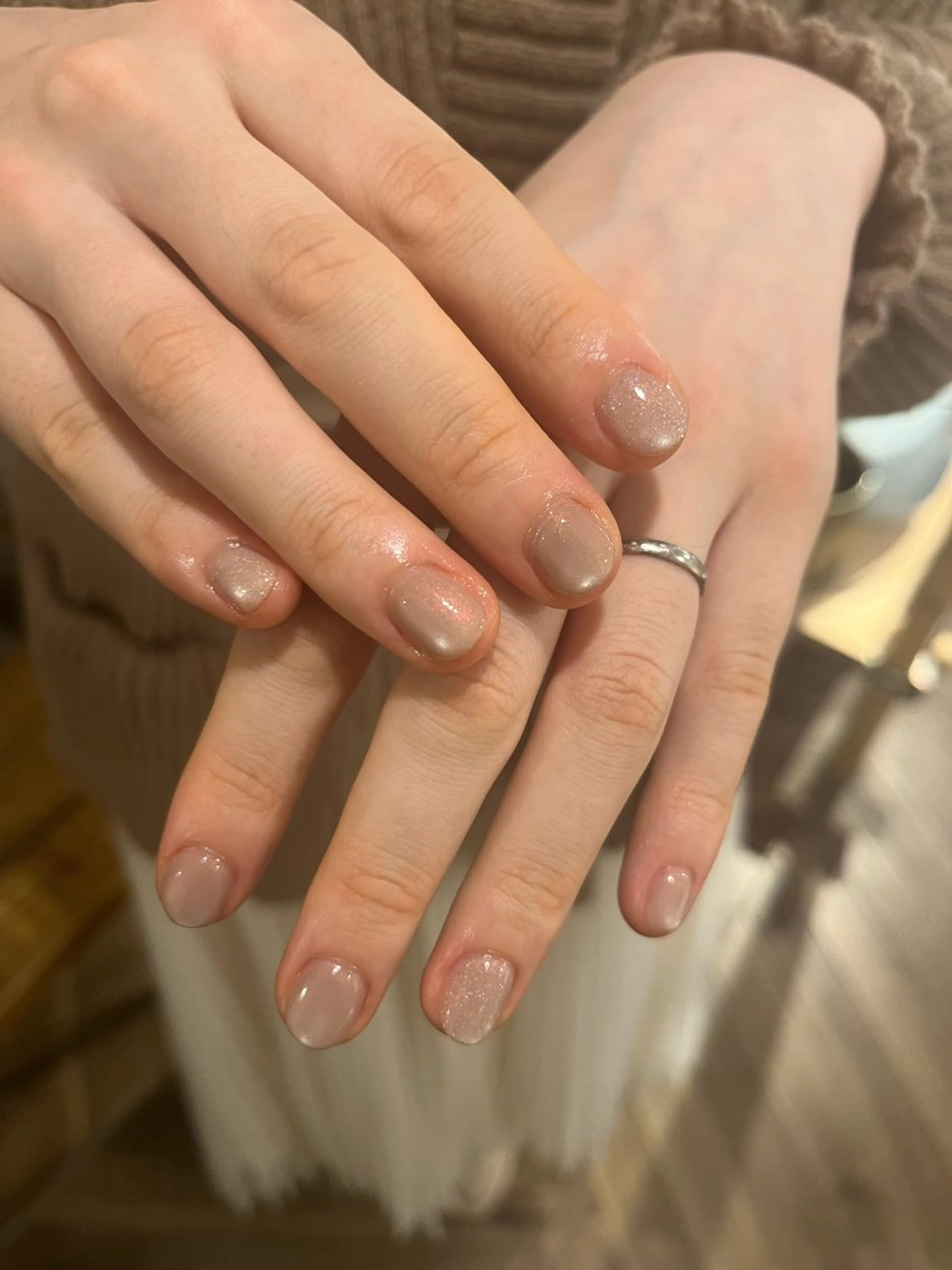 ネイル ラメ(グリッター) ビー玉ネイル ハンドネイル AT.1011(アトリエテンイレブン)所属・AT.1011 (ハルカ)のネイルデザイン