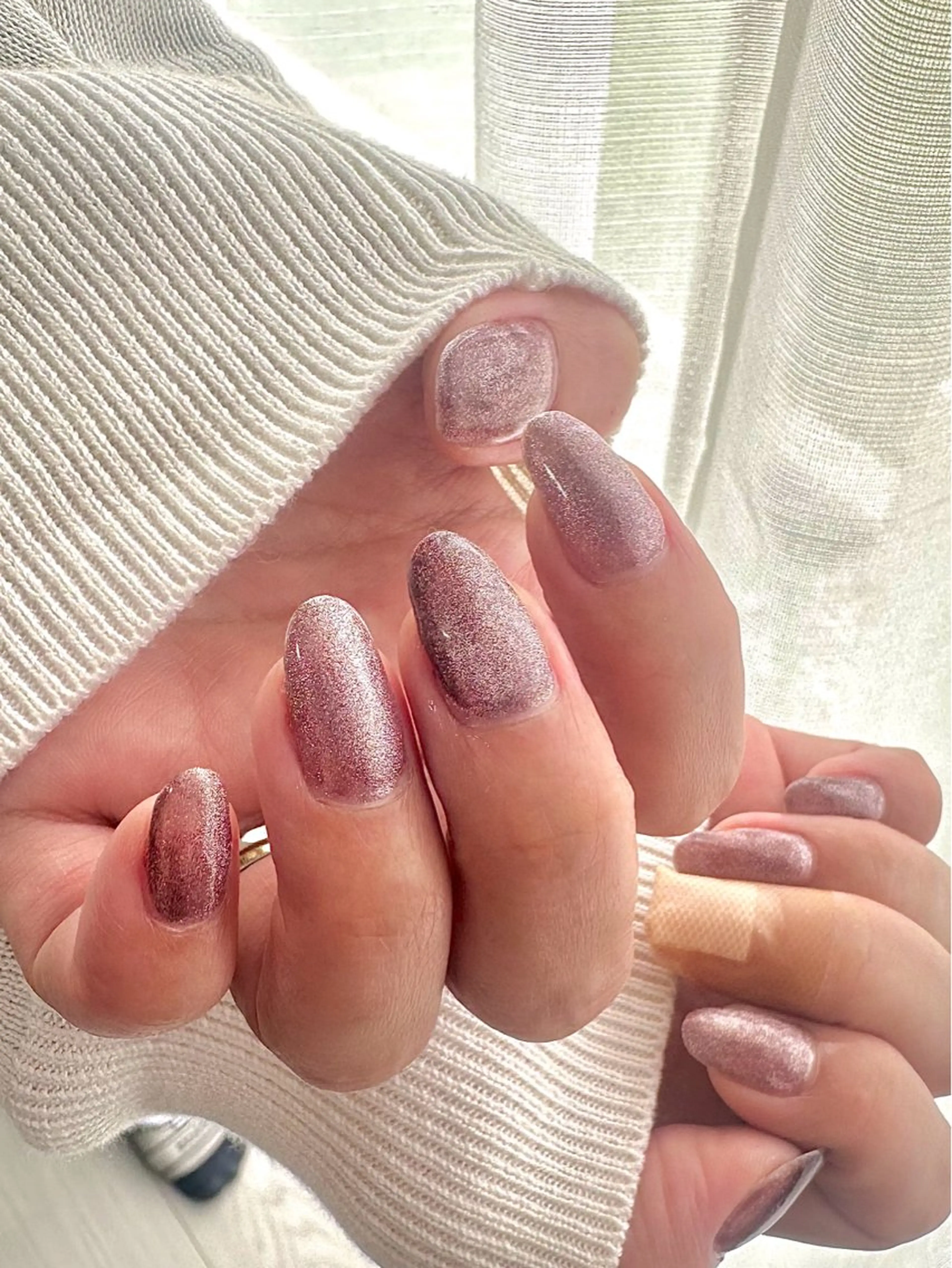 ネイル ラメ(グリッター) ワンカラーネイル ハンドネイル プライベートサロン nailcoconaのネイルデザイン