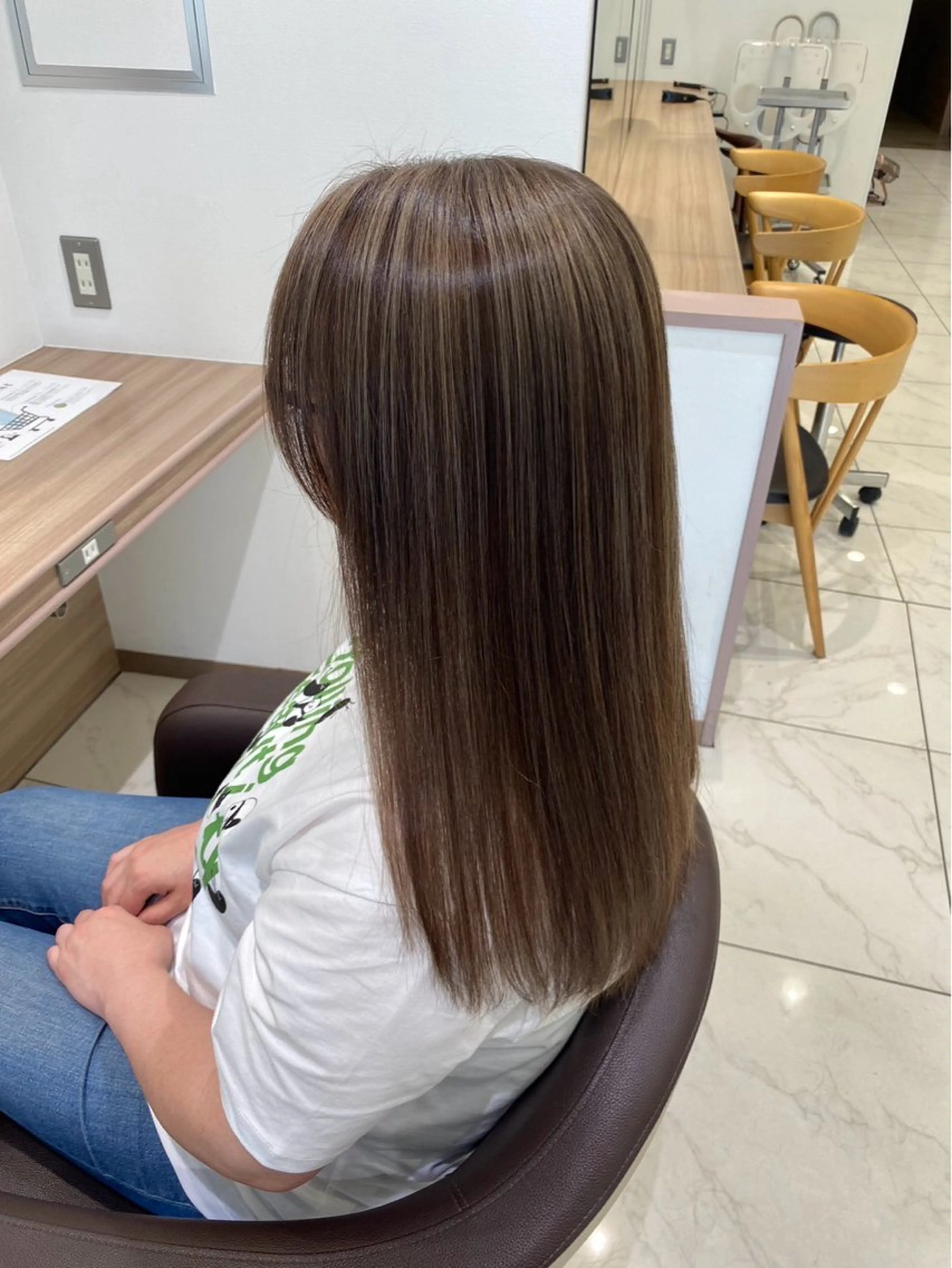 ロング カラー ブラウンカラー 透明感カラー オレンジ カット ヘアカラー 🌱脱白髪染め特化 🌱岡田将英のヘアスタイル