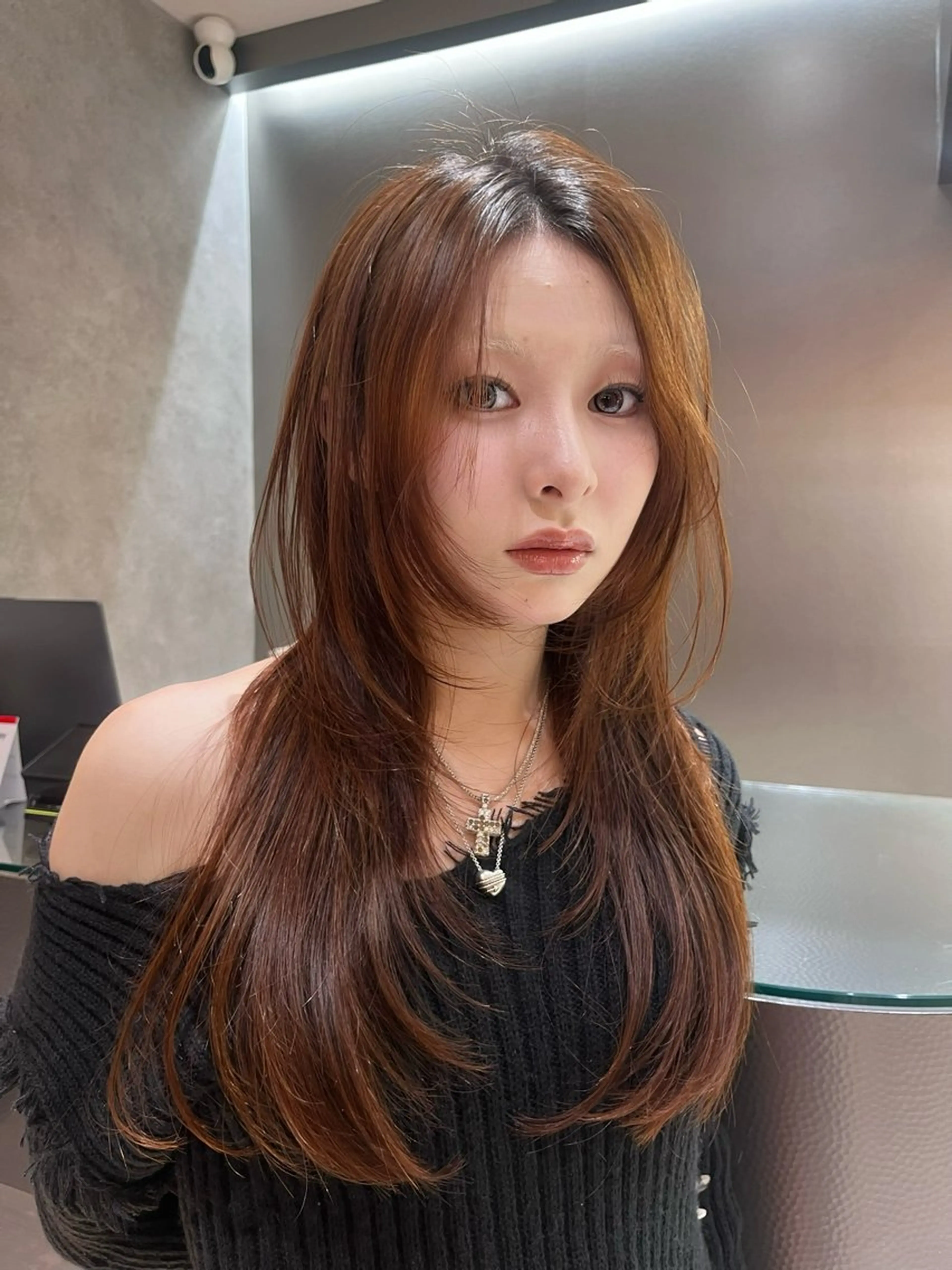 ロング こころ/sand/透 明感カラー/縮毛矯正のヘアスタイル