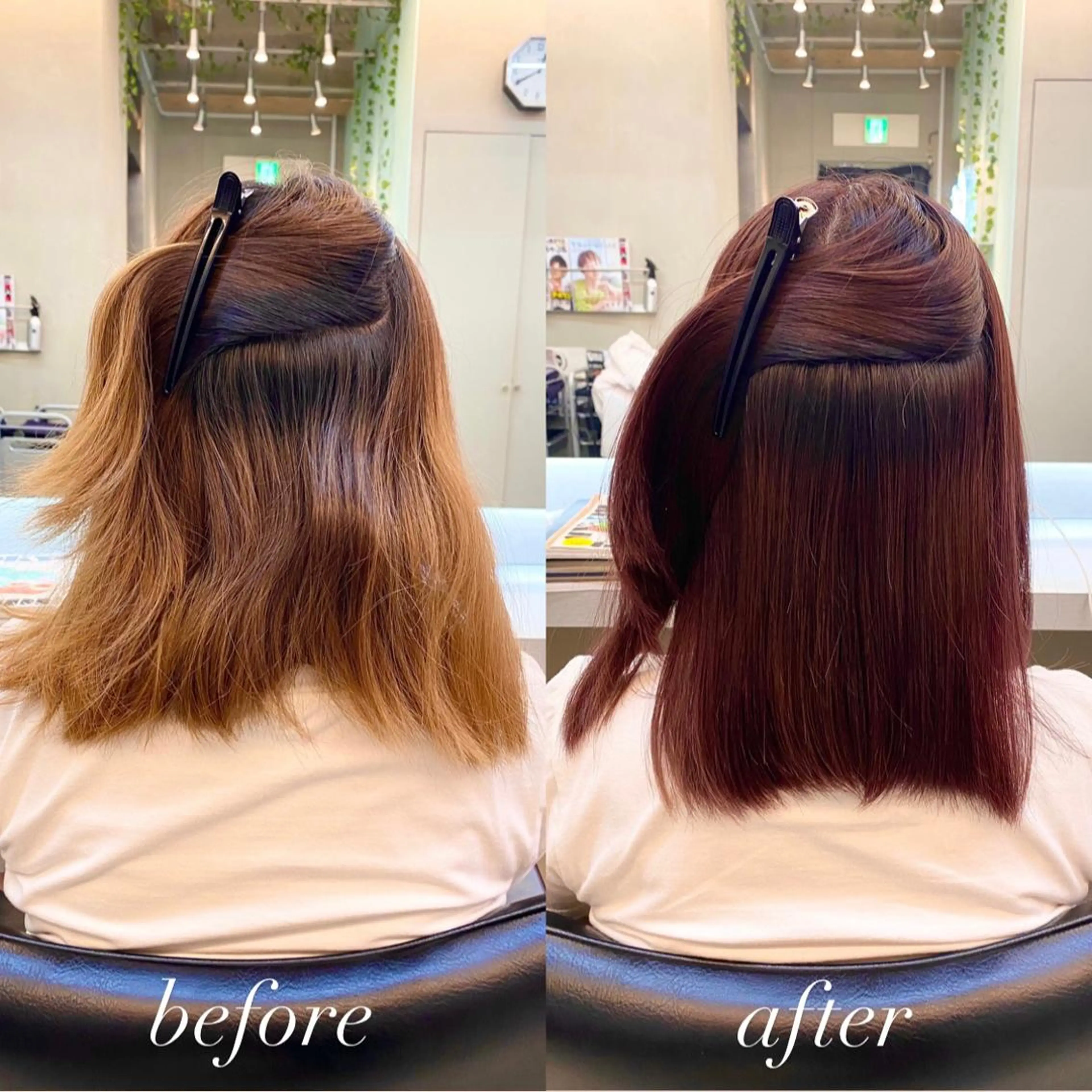 ミディアム カラー パーマ ピンクカラー バイオレットカラー 伸ばしかけ 縮毛矯正 酸性ストレート カット ヘアカラー 縮毛矯正 普通の美容室じゃない ‼️/若林のヘアスタイル