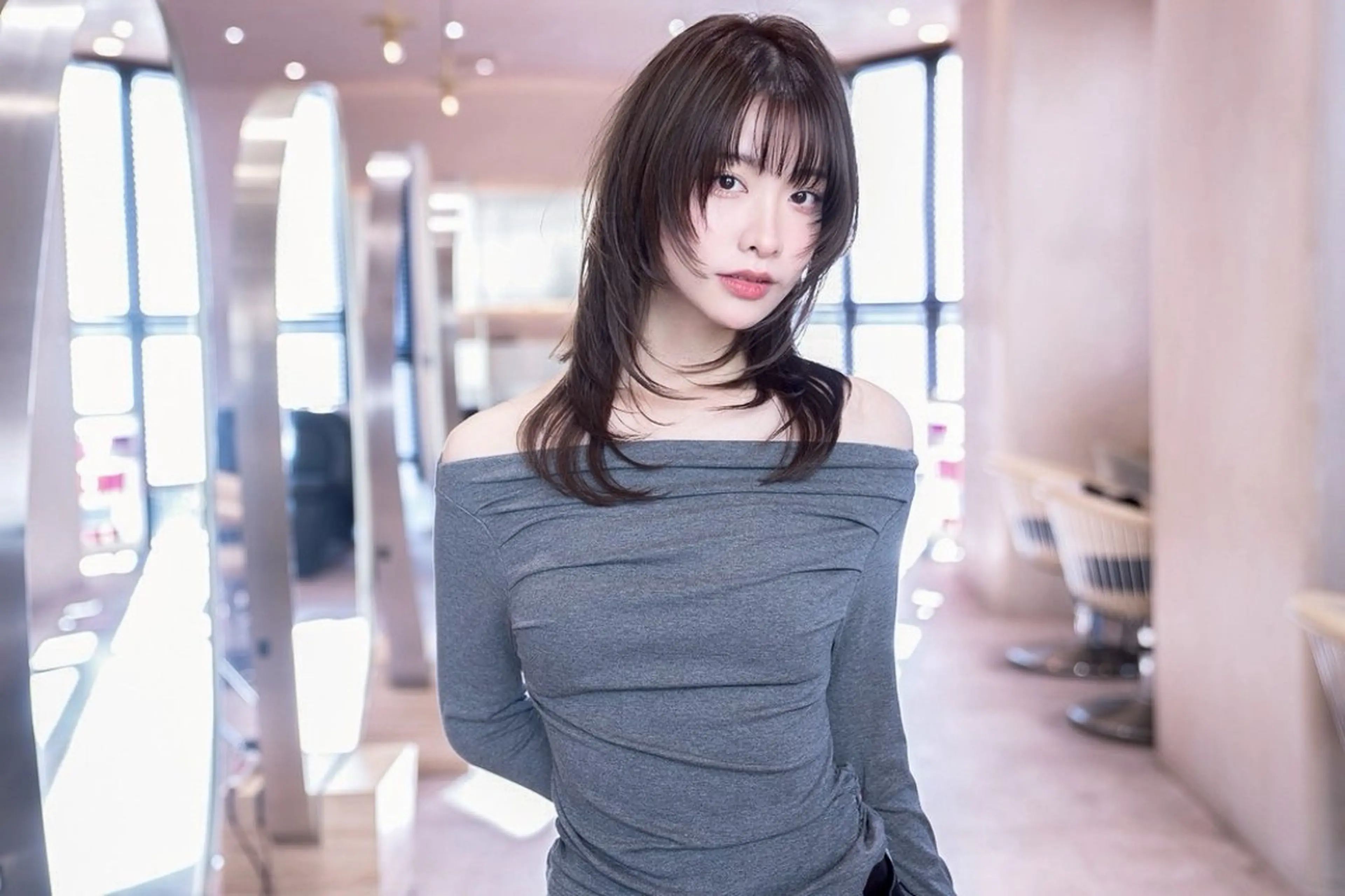 ロング ハッシュカット レイヤーカット 新宿/透明感カラー くびれヘア/SAYAのヘアスタイル