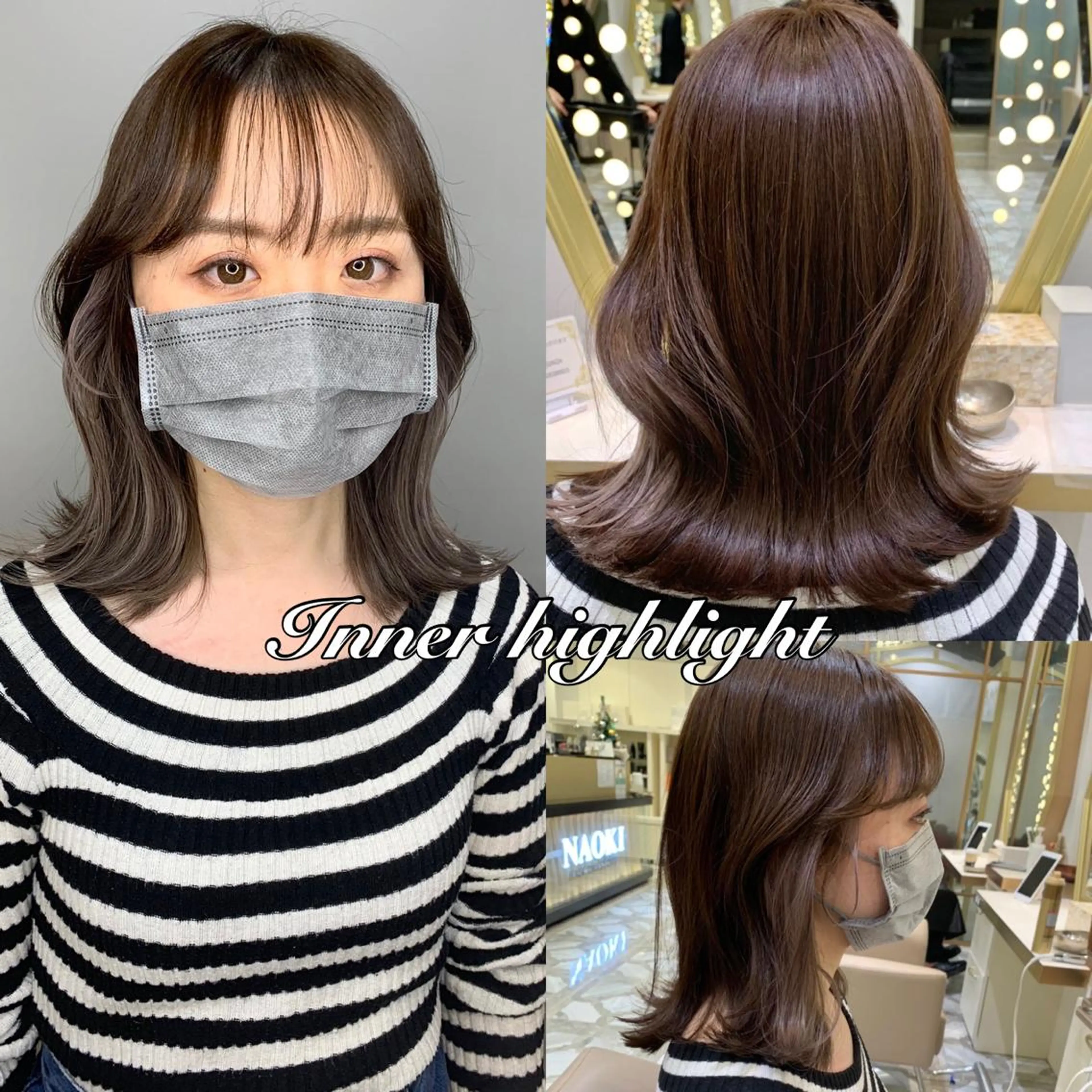 ミディアム カラー パーマ ヘアアレンジ メンズ キッズ ネイル マツエク・マツパ アイブロウ 《褒められる》 透明感カラー/小嶋のヘアスタイル