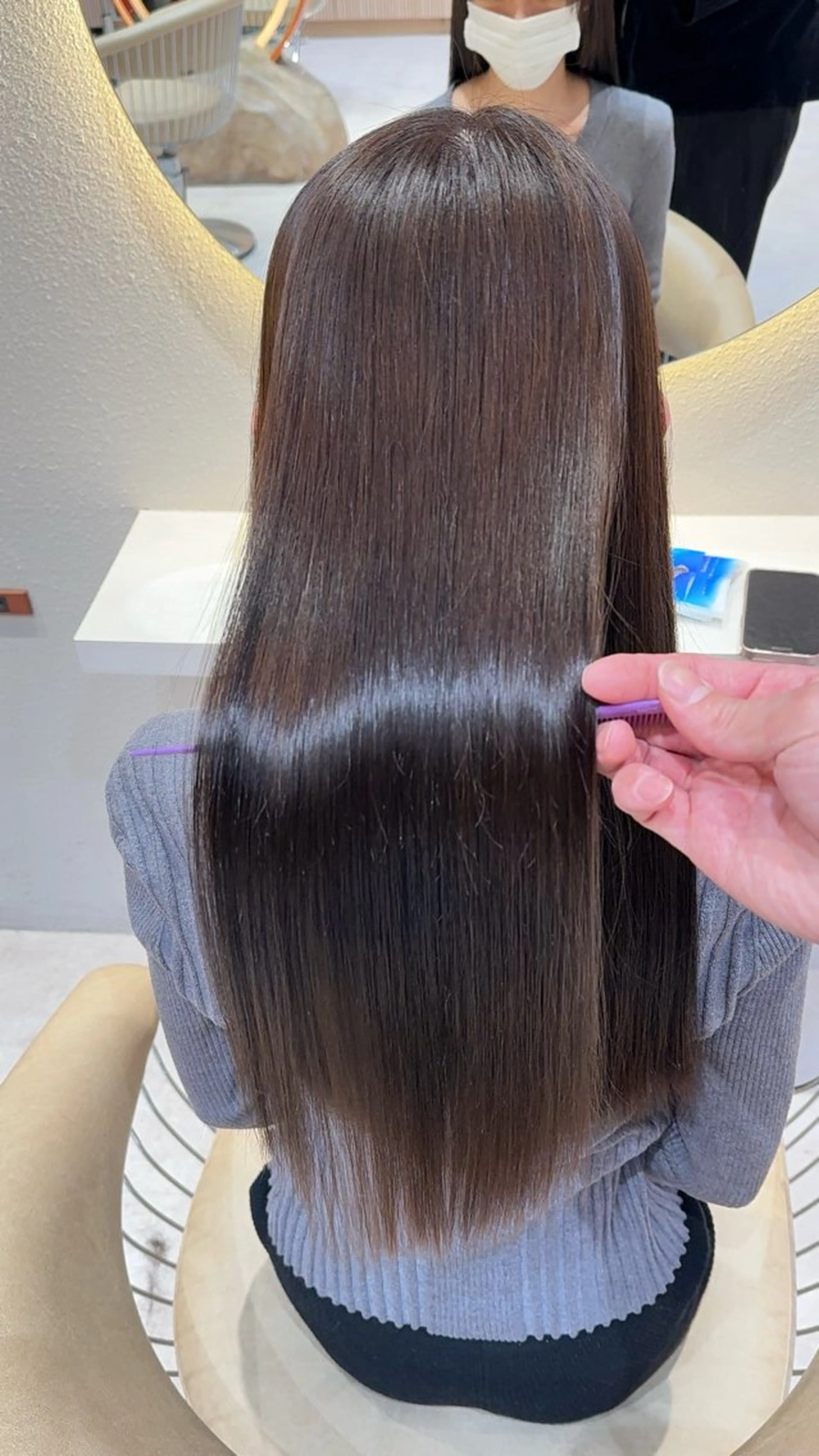 セミロング カラー カット ヘアカラー 縮毛矯正 レイヤー❣️縮毛矯正 川村利幸のヘアスタイル