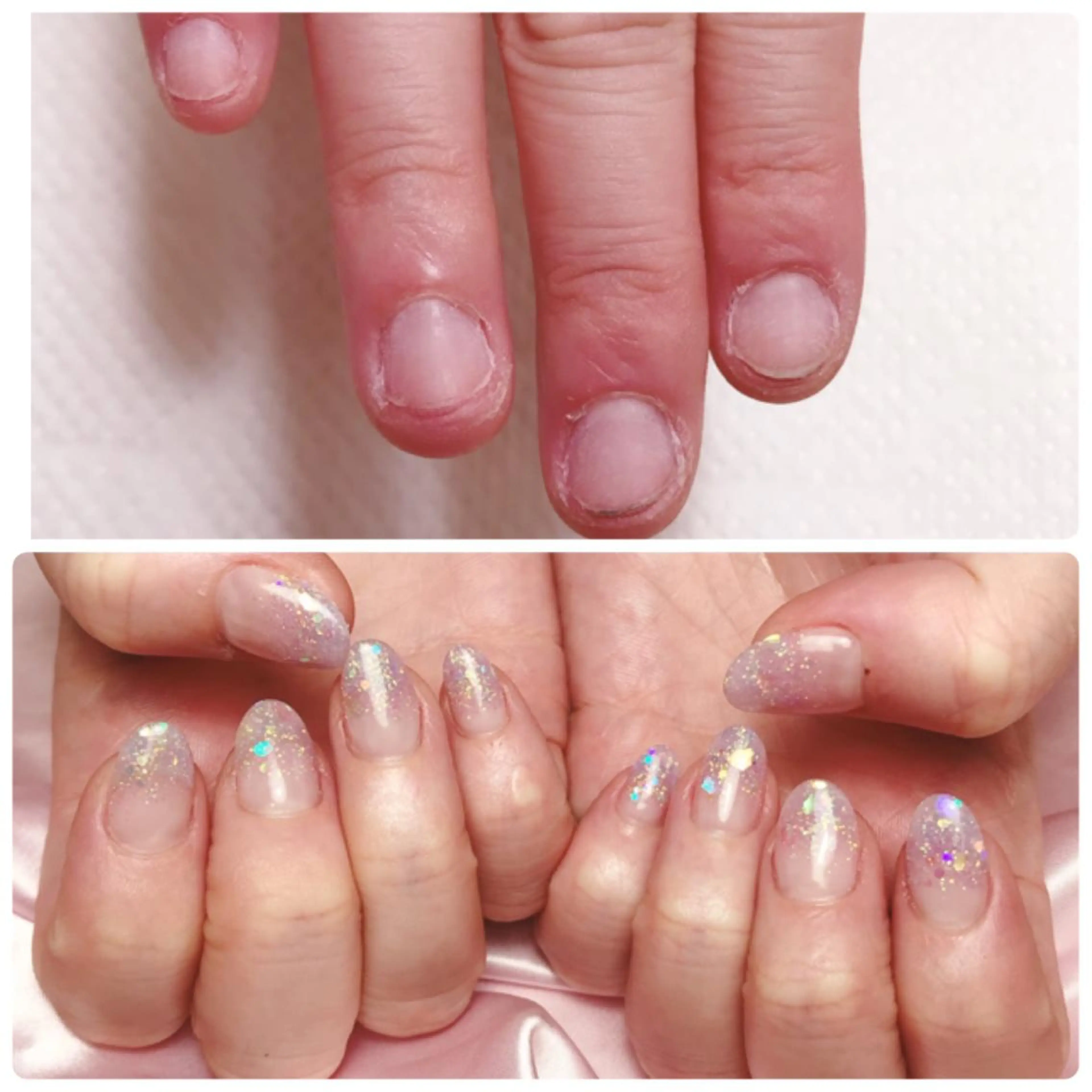ネイル ラメ(グリッター) ラメグラデーション スカルプネイル 深爪を断らない スカルプ高評価店のネイルデザイン