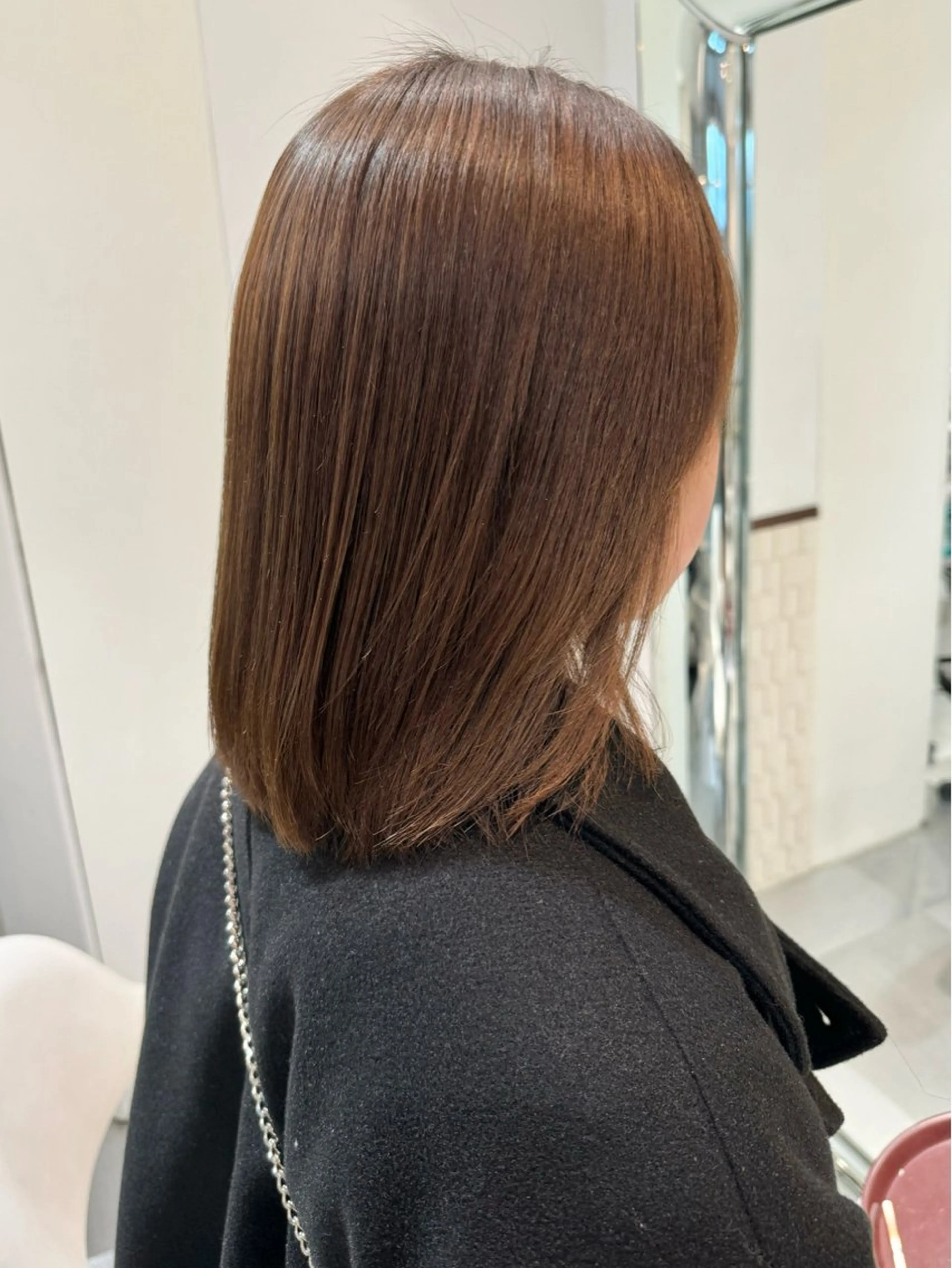 ミディアム パーマ 酸性ストレート ストレートパーマ カット パーマ 縮毛矯正 トリートメント ZENKO表参道店所属・デジタルパーマ 🌀ボブ　萩原　龍のヘアスタイル