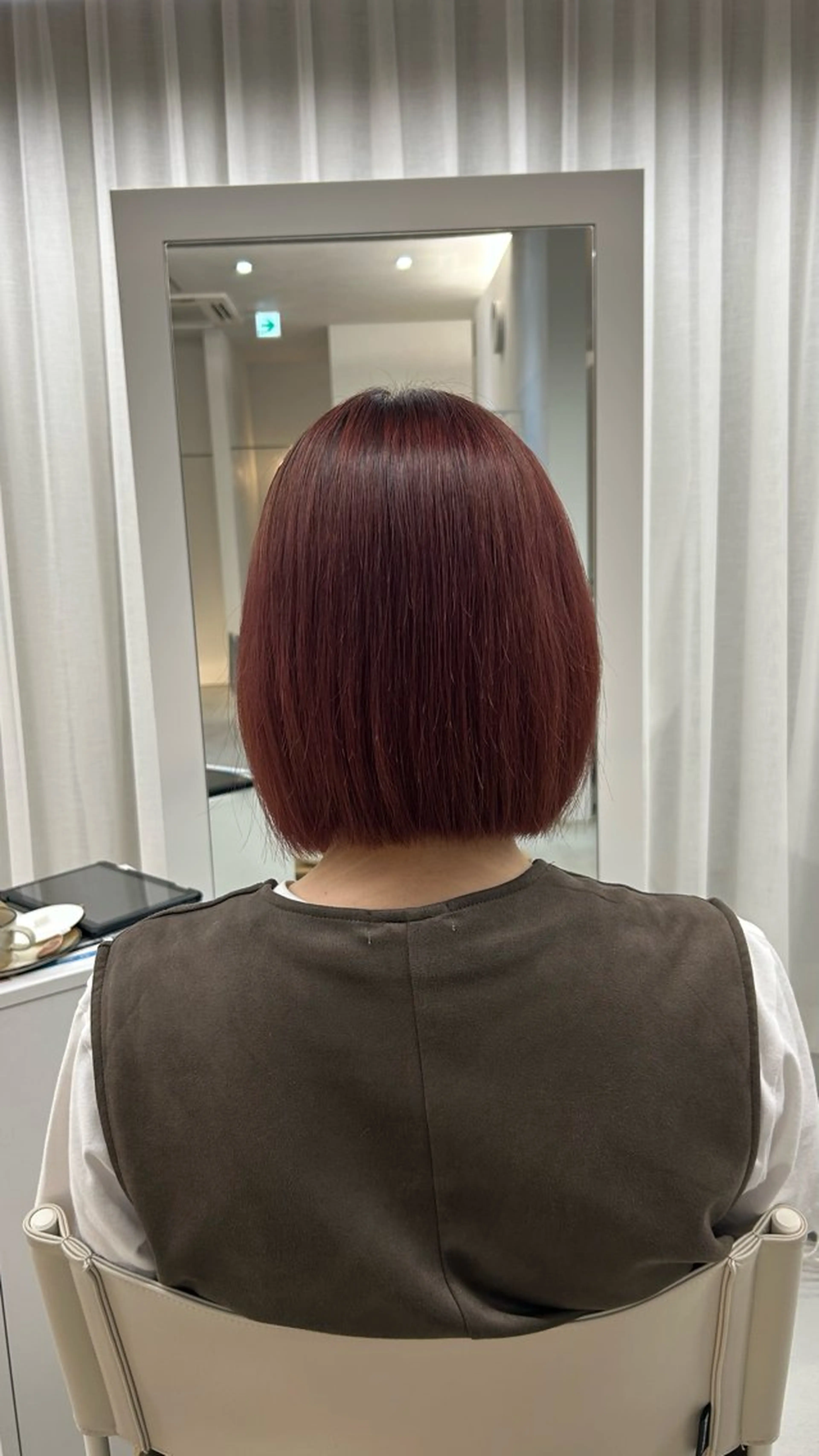 ミディアム カラー ハイトーン/艶髪/ 暗髪/韓国/sanaのヘアスタイル