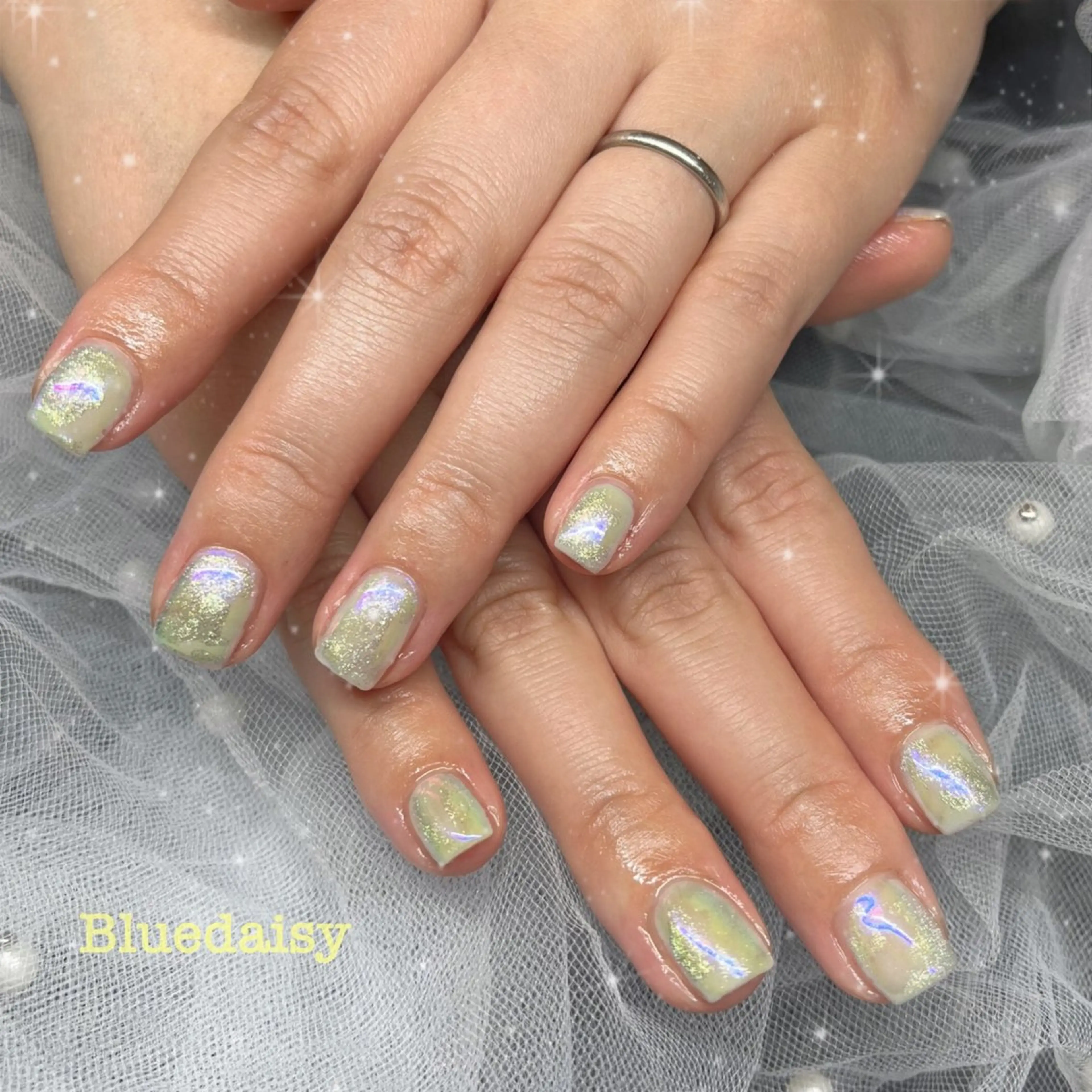 ネイル マグネットネイル ミラーネイル ニュアンスネイル ハンドネイル ブルーデイジー栄本店所属・BlueDaisy 栄本店のネイルデザイン