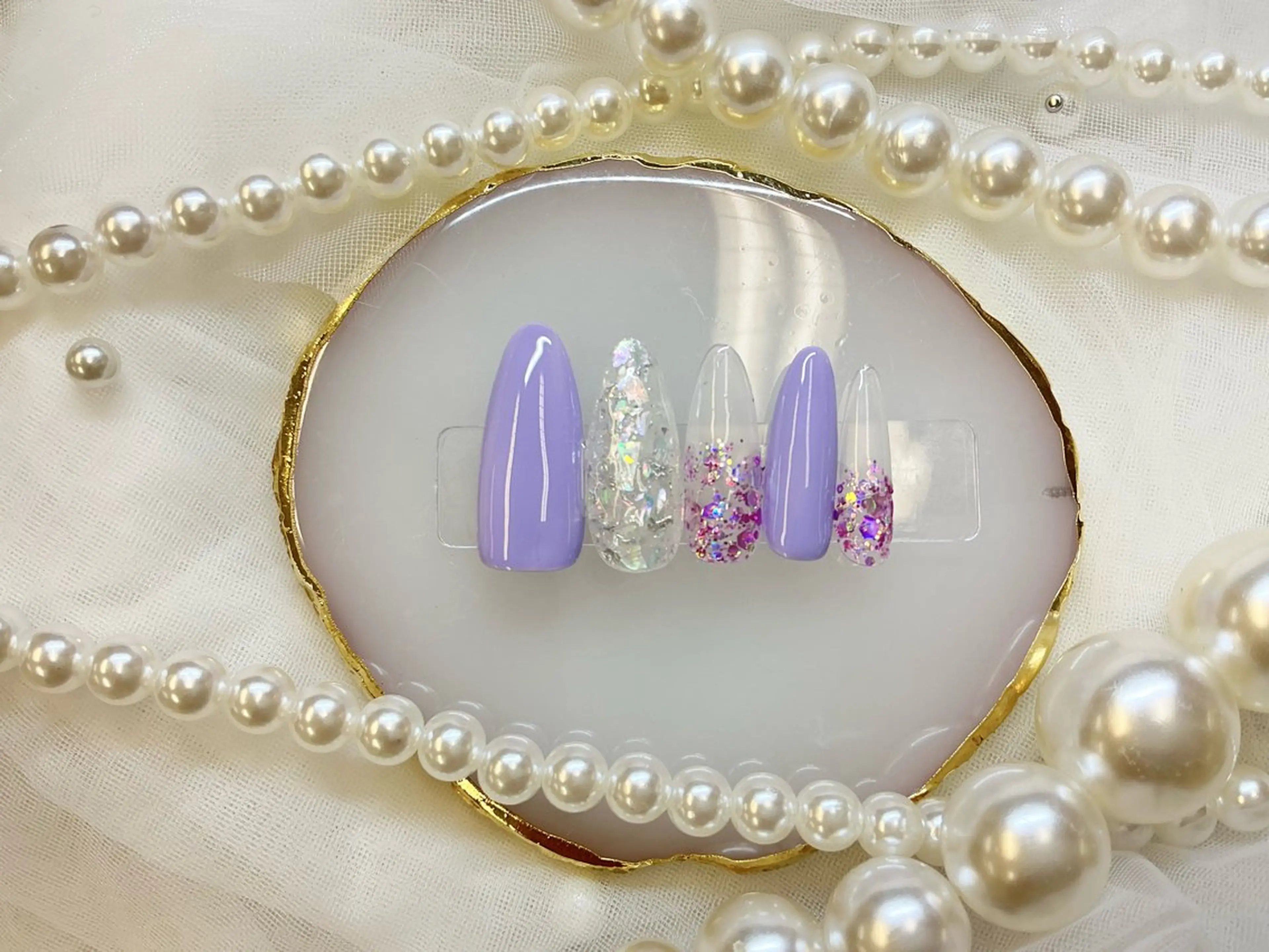 ネイル アートネイル フットネイル フレンチネイル ジェルネイル ガラスフレンチ クイーンズネイル銀座所属・Queeens nailのネイルデザイン