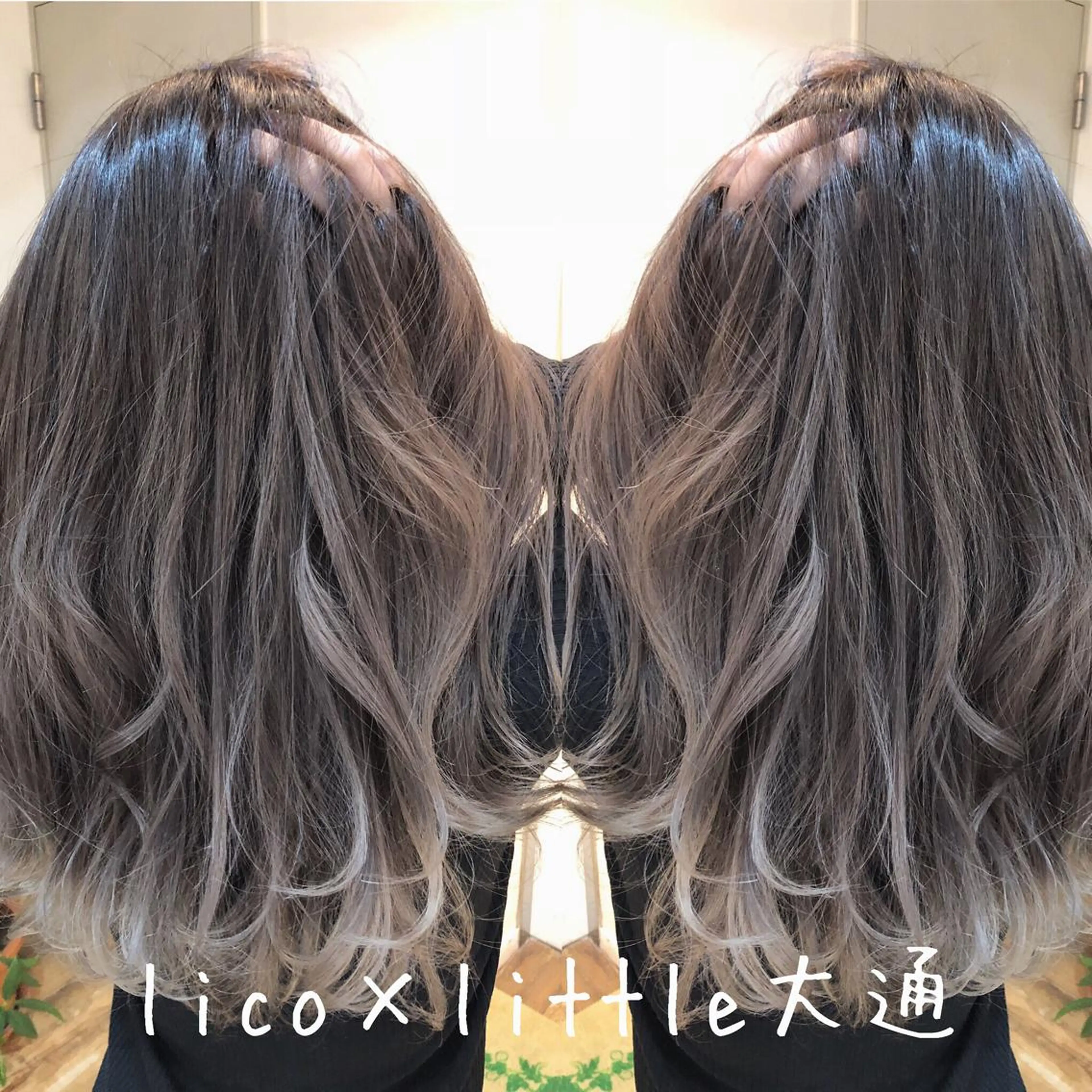 ロング カラー バレイヤージュ ブリーチ 外国人風カラー レイヤーカット ロング ヘアカラー トリートメント 木下大地 HAIR  Oneのヘアスタイル