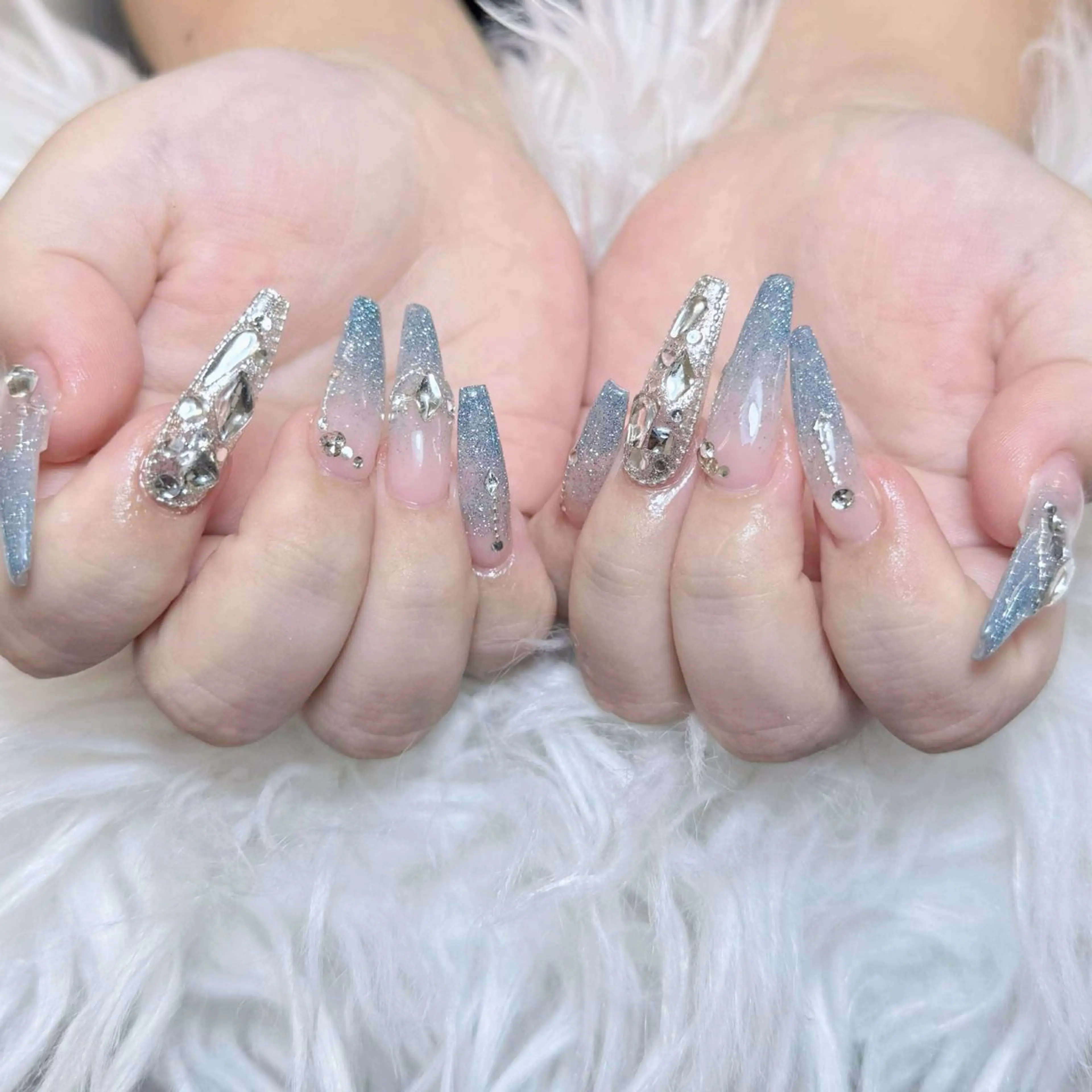 ネイル チークネイル 長さ出し フットネイル マグネットネイル 持ち込み ハンドネイル ANH NAIL ゴテゴテ専門店💎のネイルデザイン