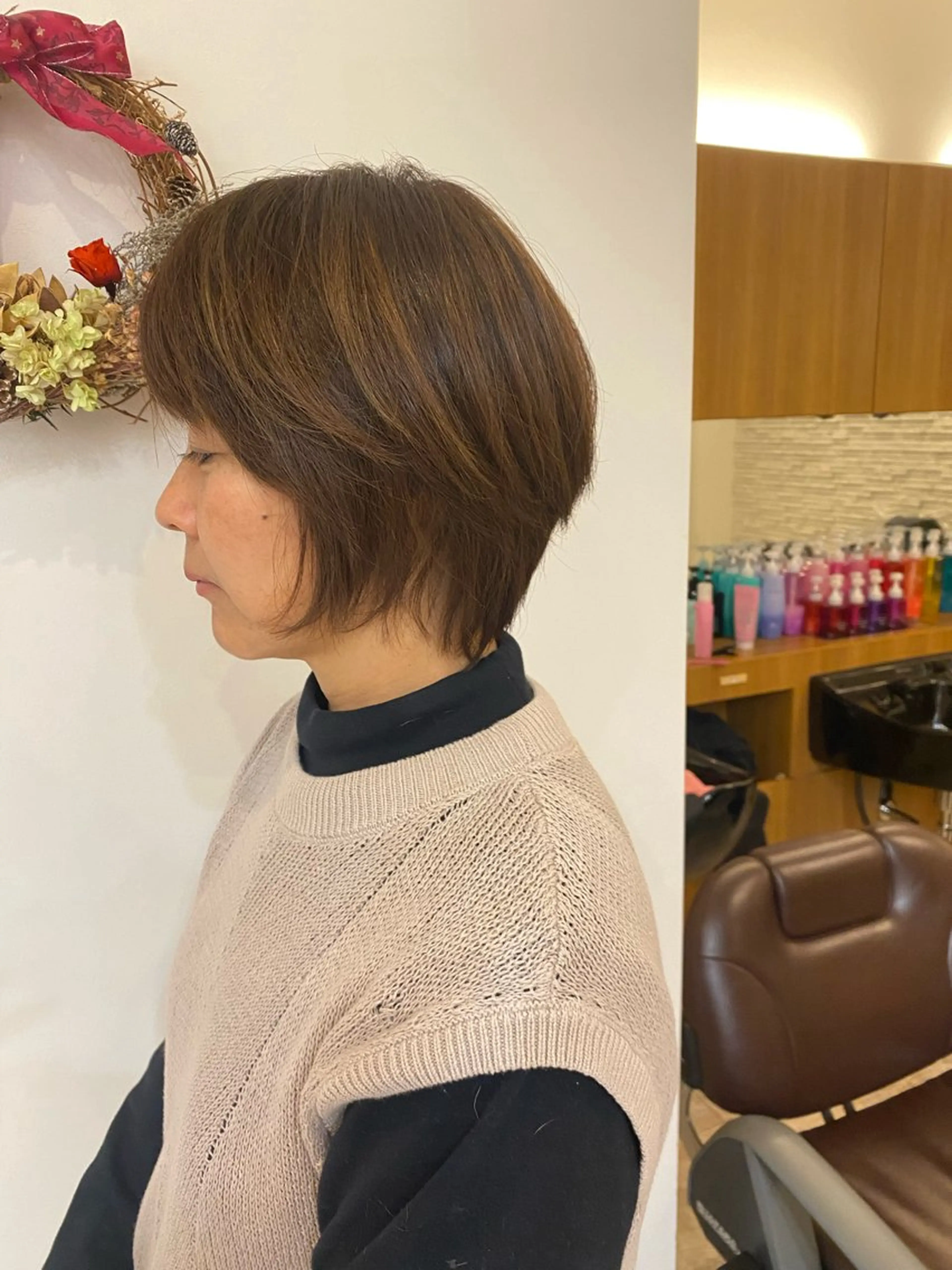 ショート カラー ハイライトカラー ハイライト rian 宮前所属・田崎 暁大のヘアスタイル