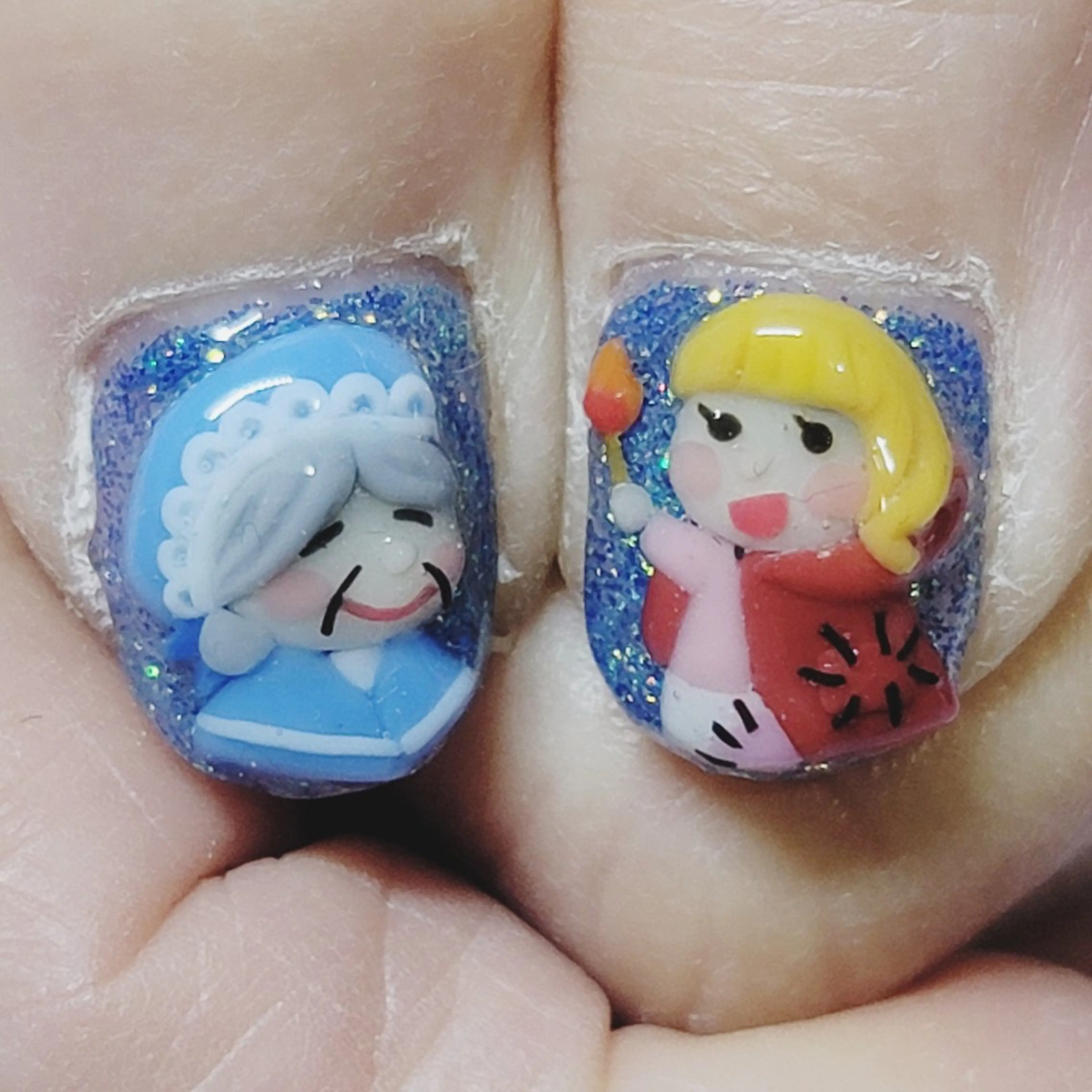 ネイル アートネイル ブルー ラメ(グリッター) ワンカラーネイル ハンドネイル よしだ ひろきのネイルデザイン