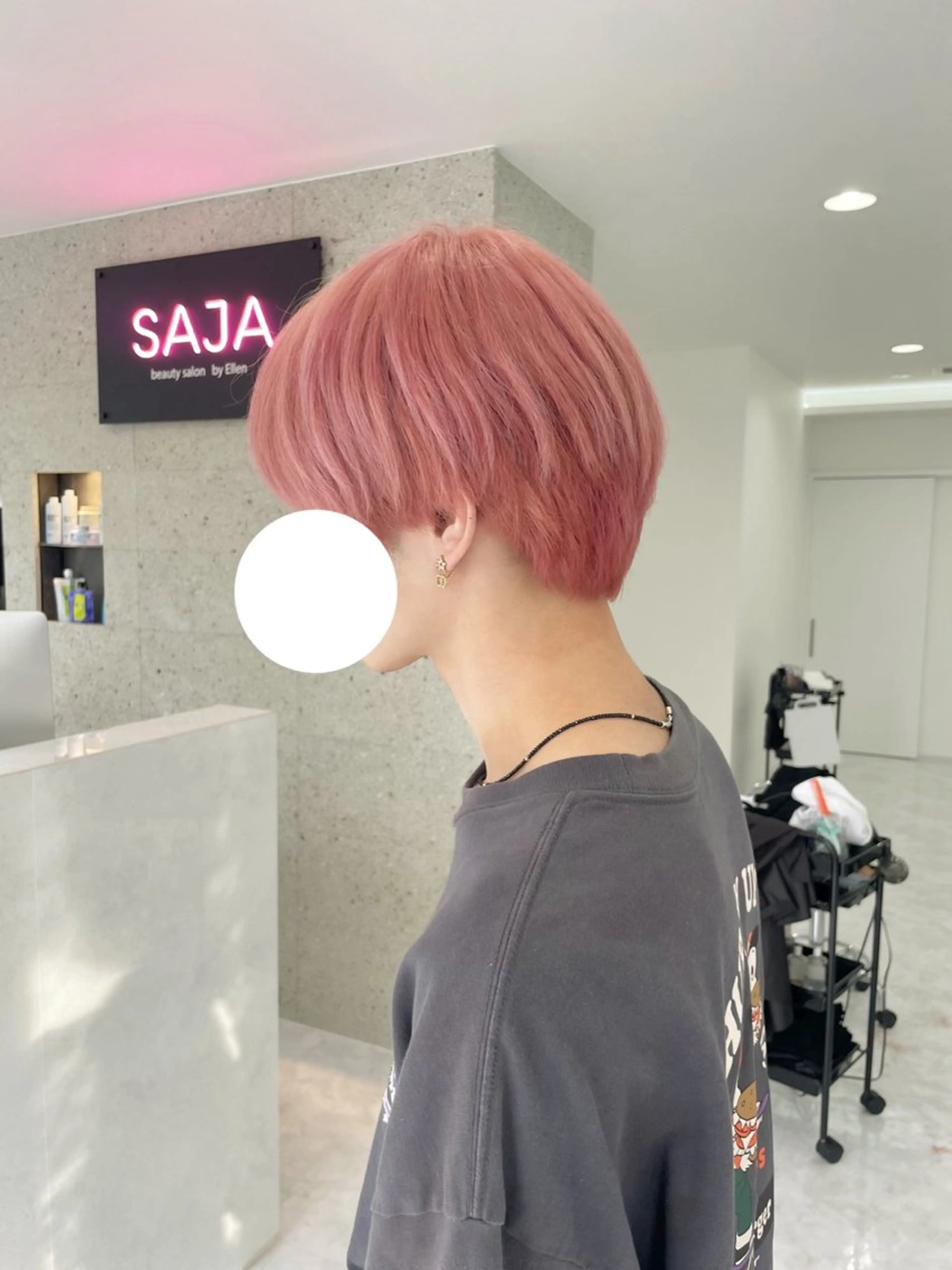 カラー メンズ ピンクカラー 福田 奈那のヘアスタイル