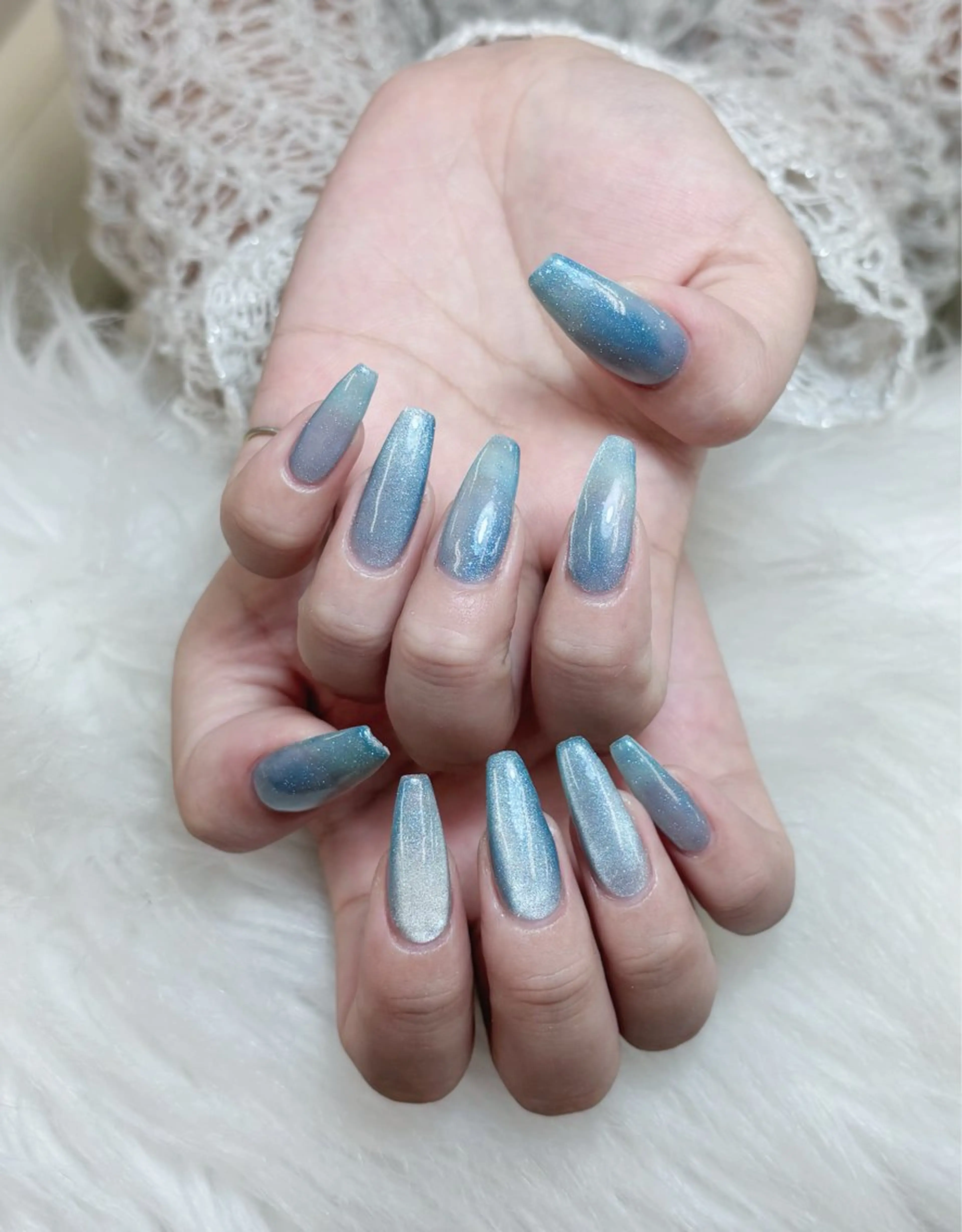 ネイル フレンチネイル ジェルネイル キラキラネイル 韓国ネイル マグネットネイル Julli NailStudioのネイルデザイン