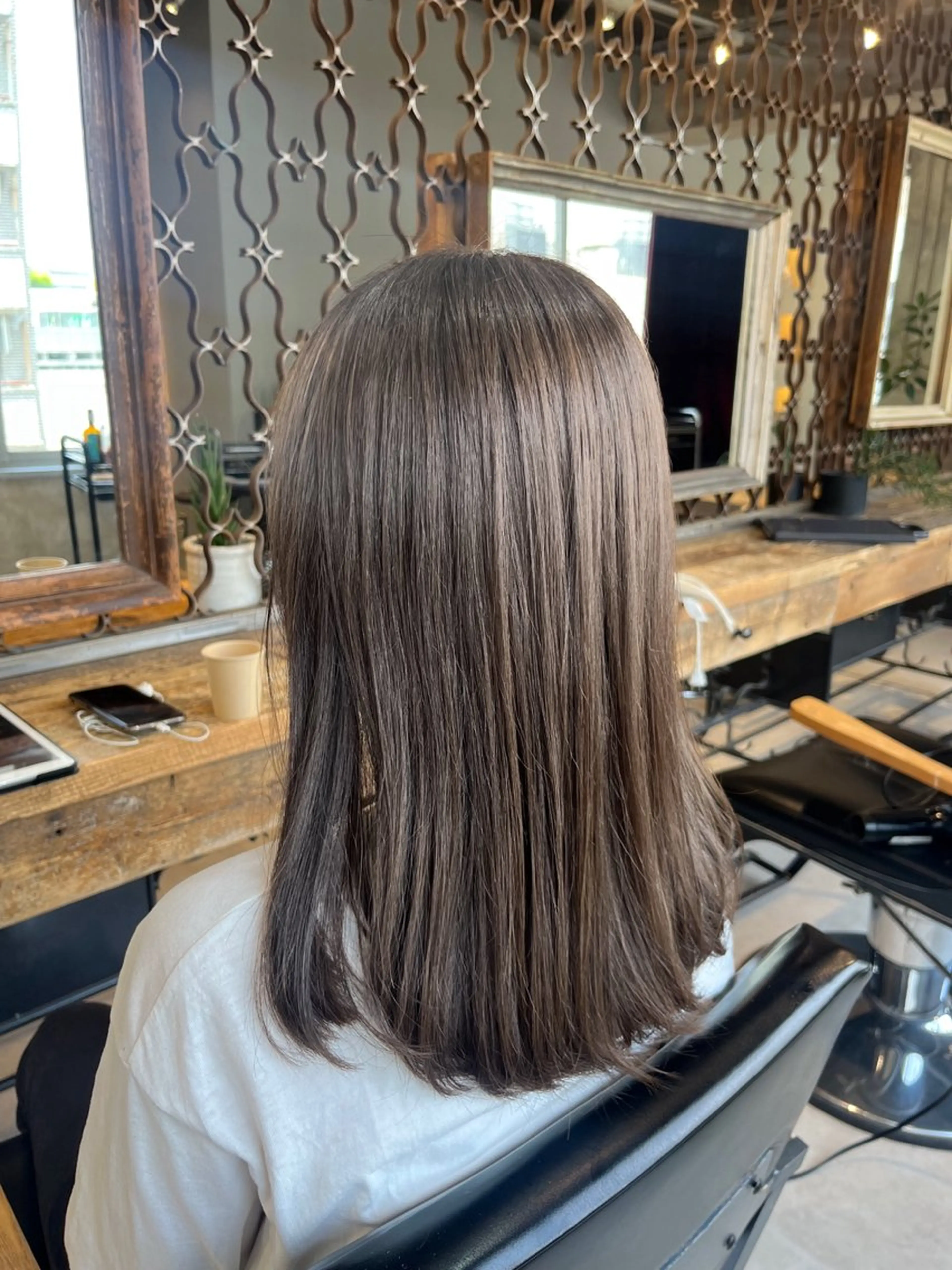 ミディアム カラー カット ヘアカラー スタジオノル パーマ🌀あやなのヘアスタイル