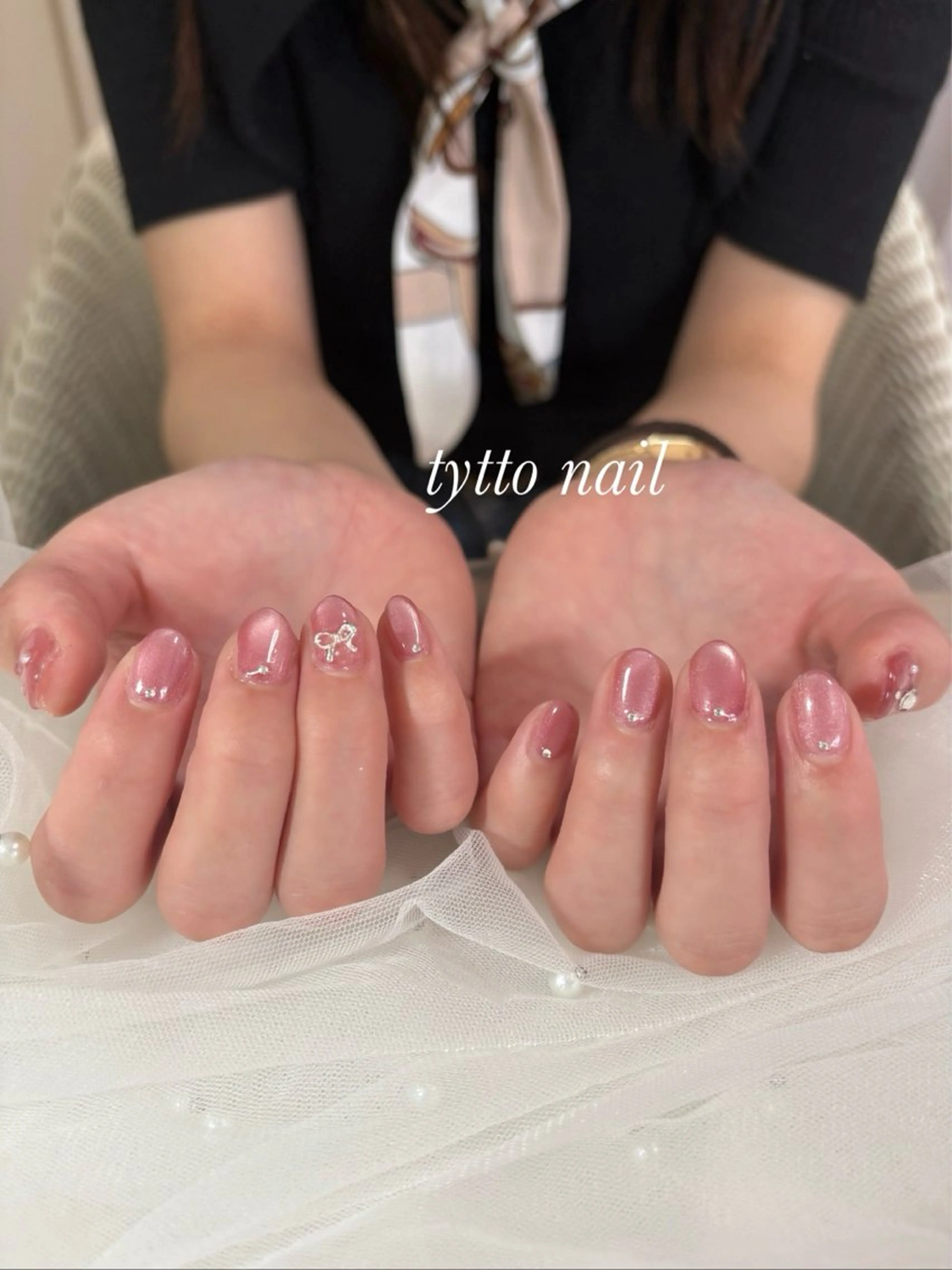ネイル グラデーション ハート キラキラネイル マグネットネイル オフィスネイル tytto nail ❤︎‪‪eri‪‪のネイルデザイン