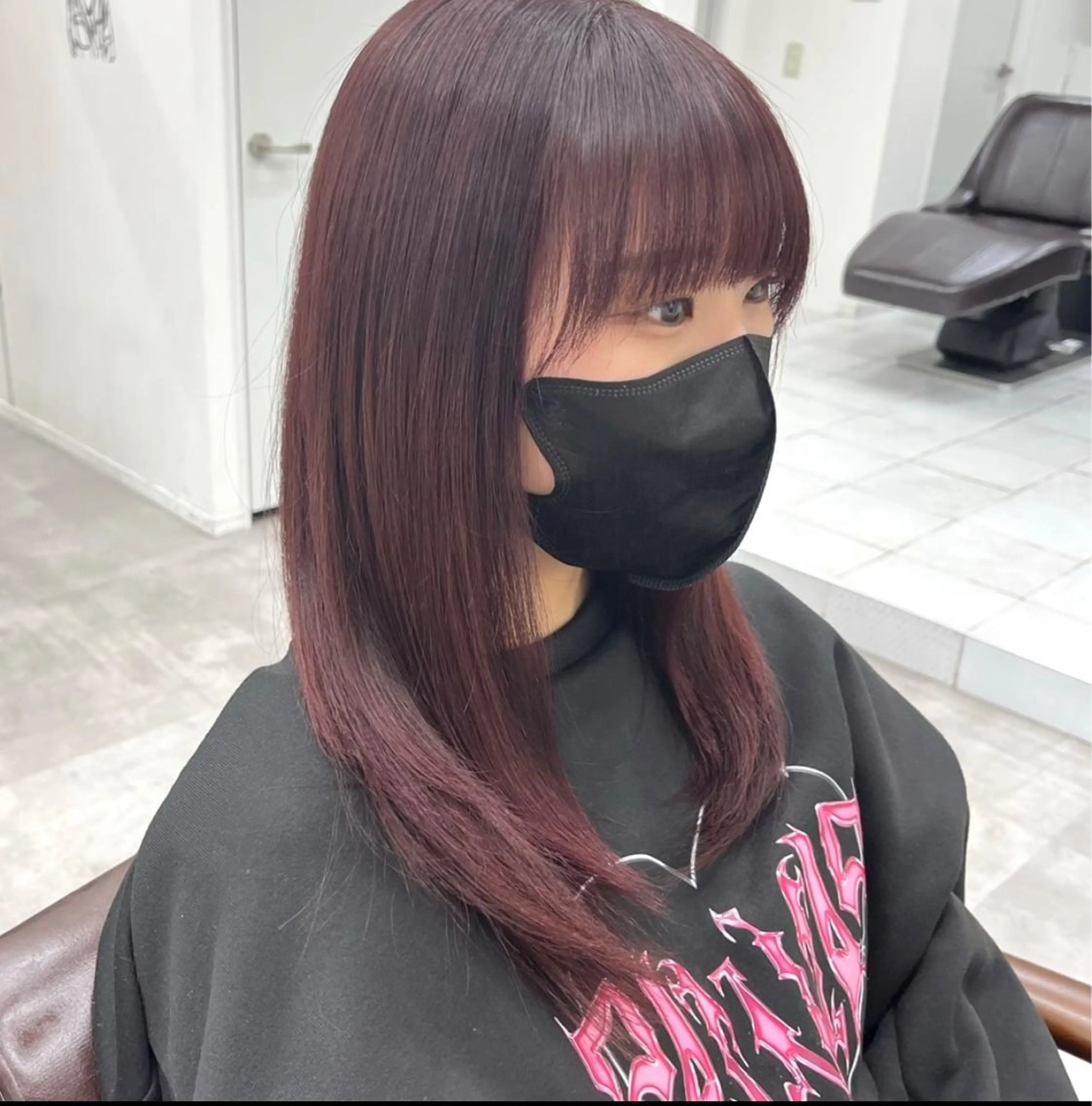 カラー ピンクカラー カット ヘアカラー トリートメント 天王寺髪質改善なら よしみさん✨のヘアスタイル