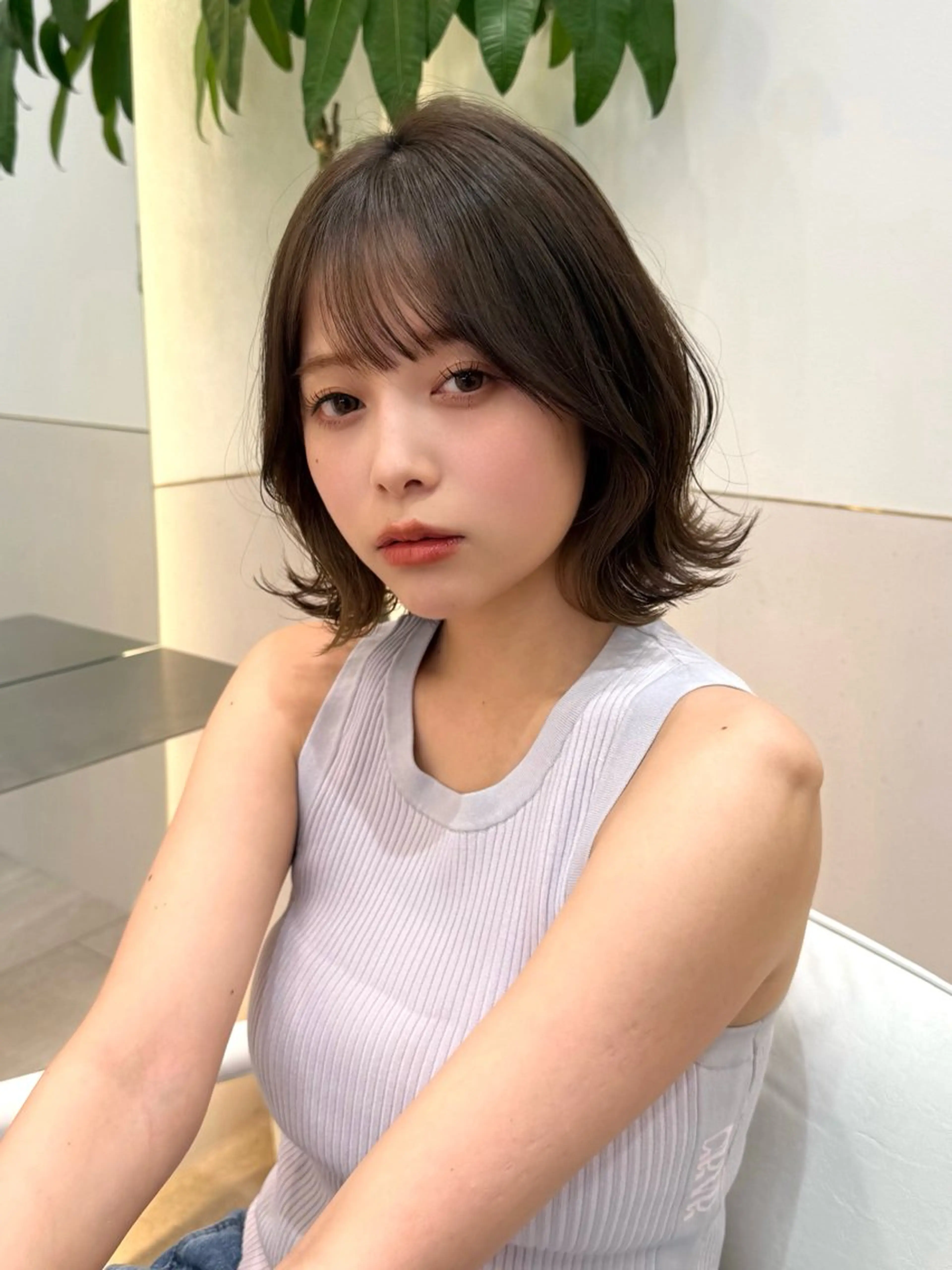 ミディアム カット ヘアカラー トリートメント 新宿/髪質改善/ボブ 韓国レイヤー大重聖斗のヘアスタイル