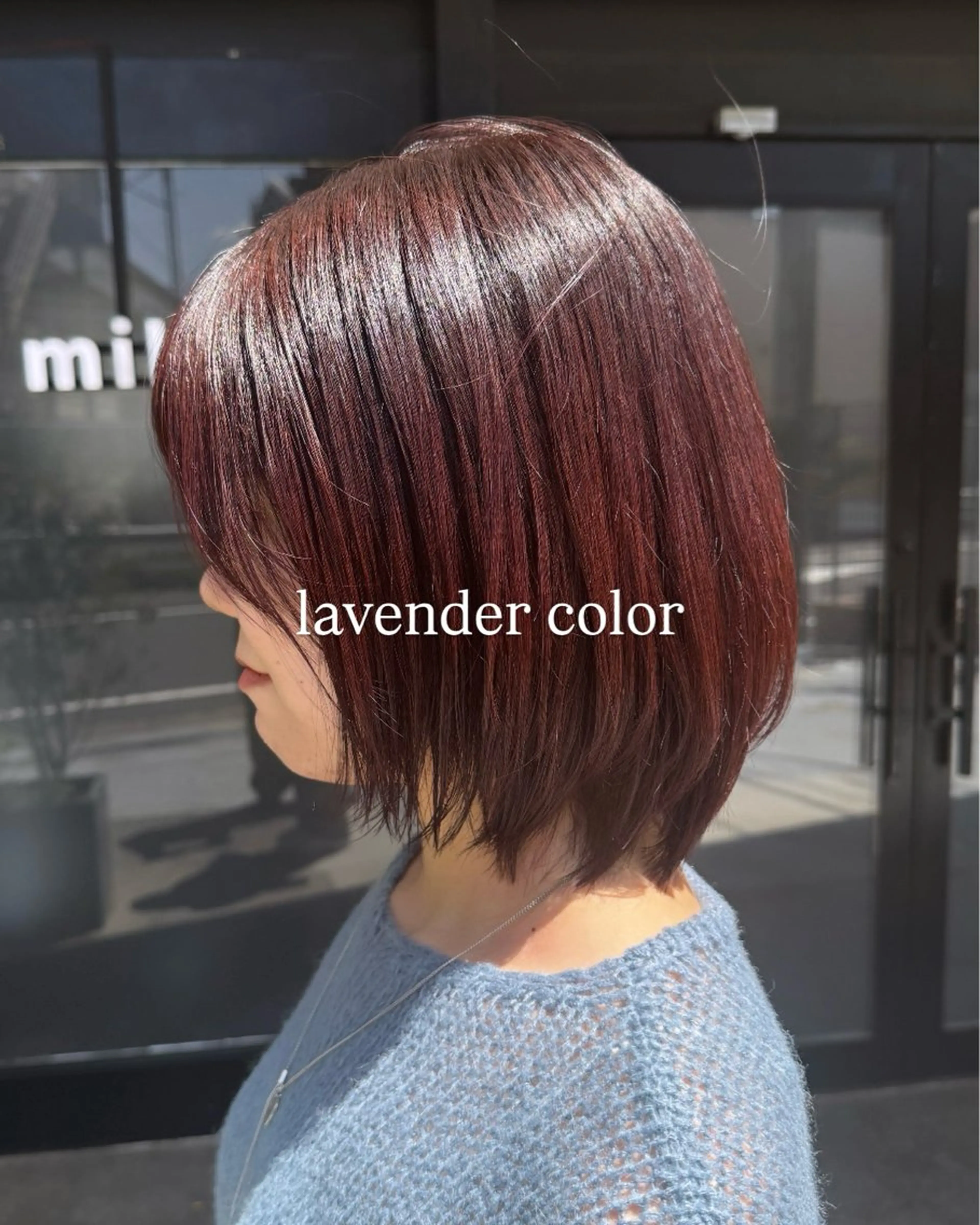 ショート カラー ボブレイヤー ラベンダーカラー ボブ レイヤーカット ヘアカラー 透明感カラー/パーマ 🌀アオノのヘアスタイル