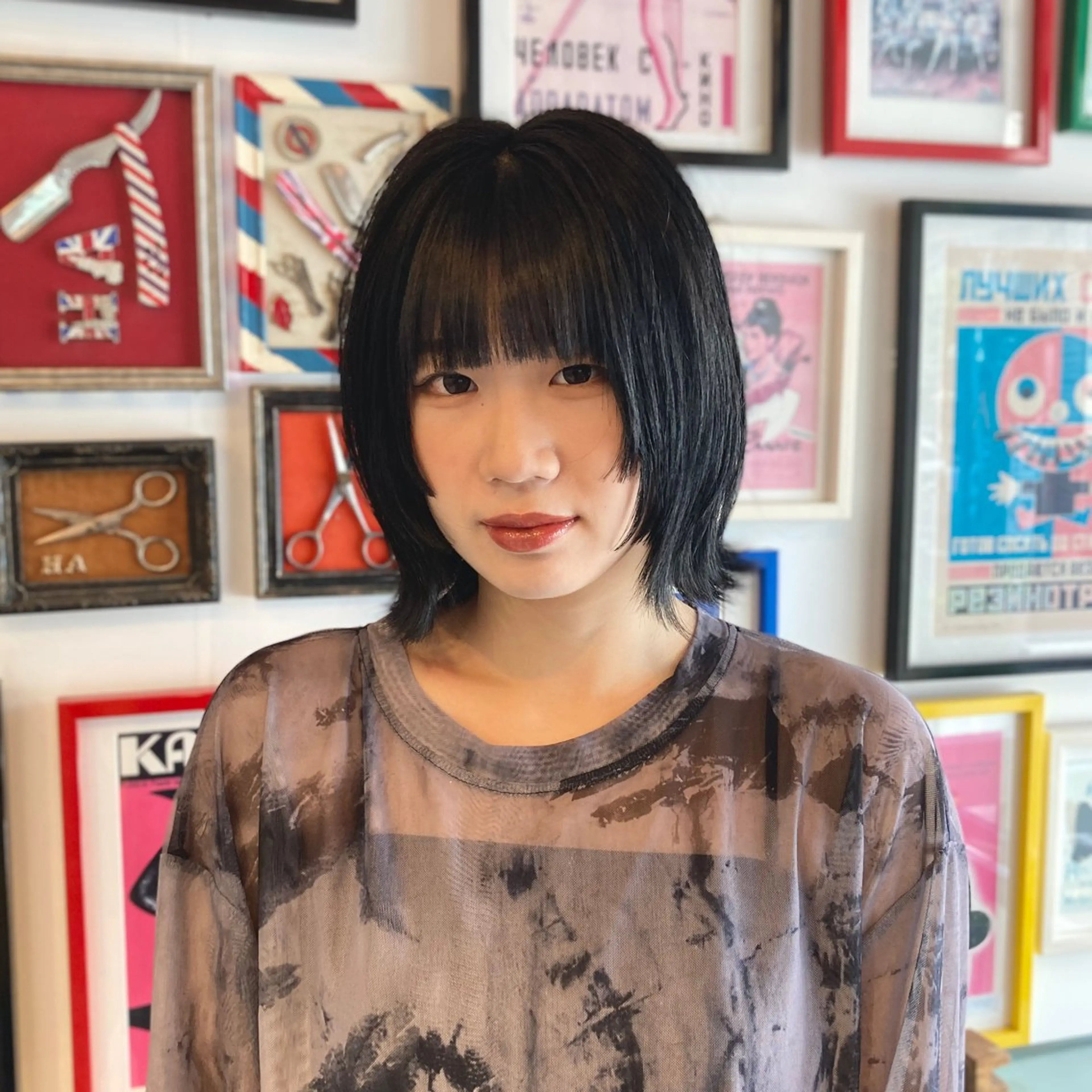 ミディアム カラー ヘアカラー ウルフレイヤー エクステ/kokiのヘアスタイル