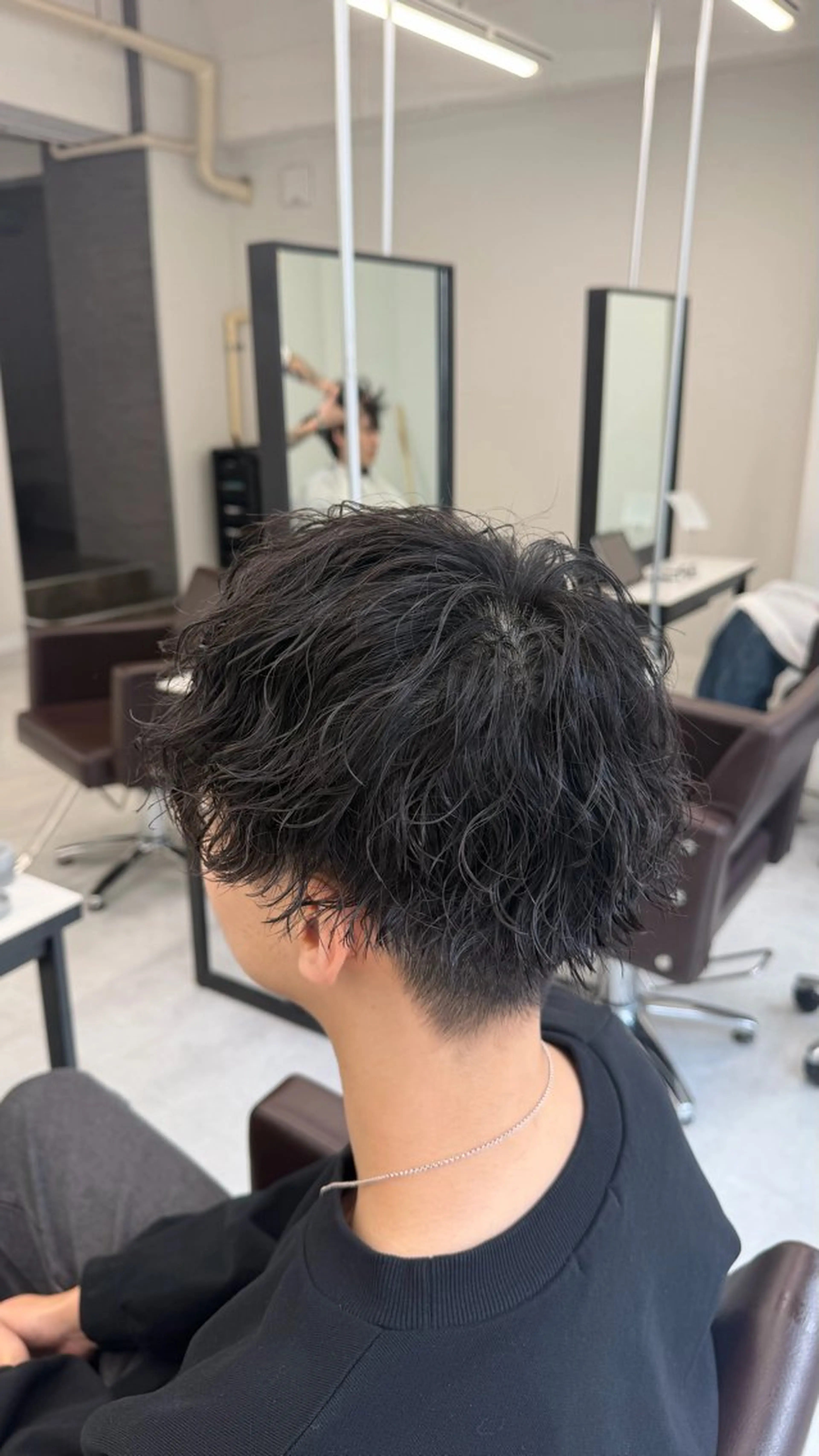 ミディアム パーマ ヘアアレンジ メンズ カット パーマ ウルフ/毛流れ/ アイロン風/AOTOのヘアスタイル