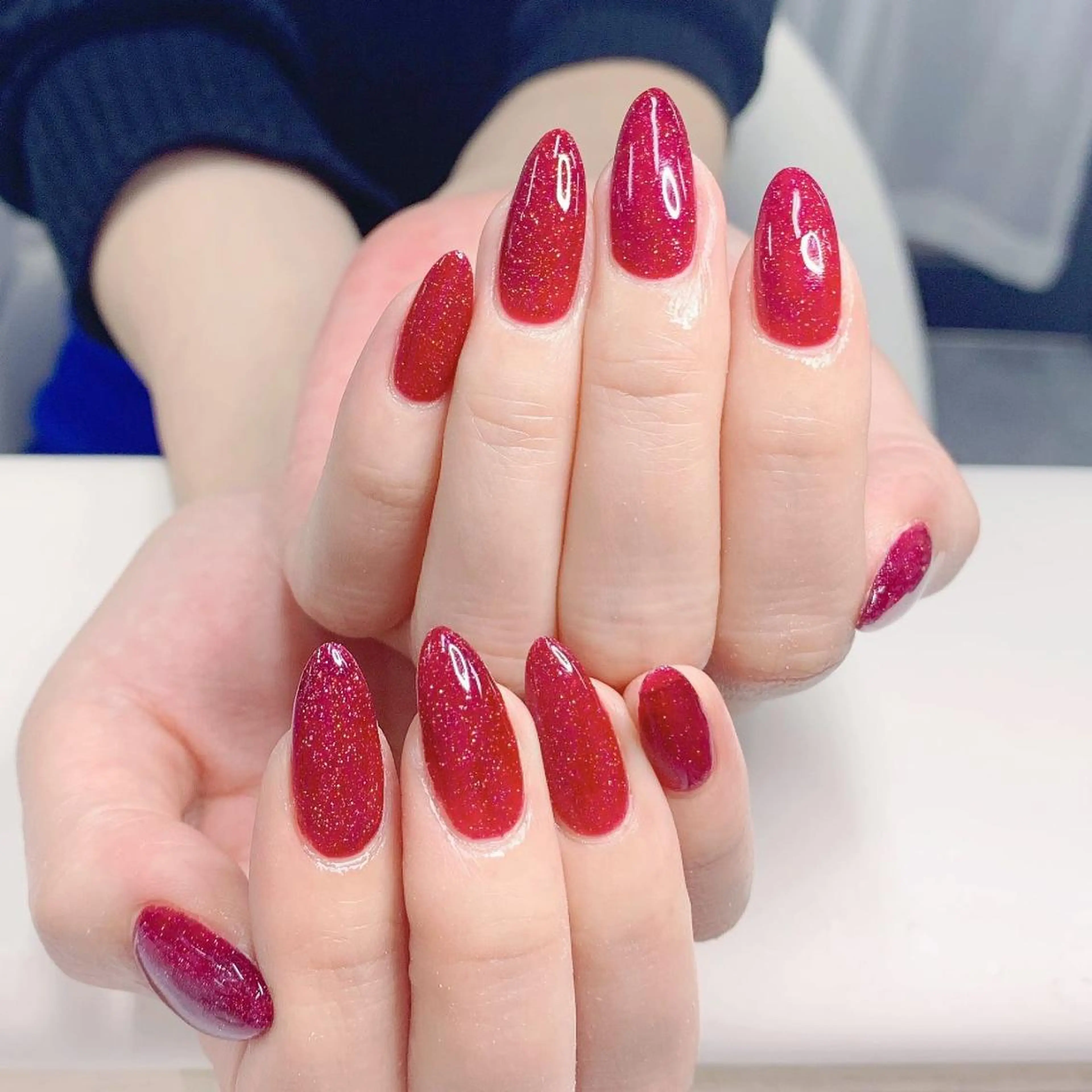 ネイル ラメ(グリッター) ラメグラデーション ワンカラーネイル Queens PUPUのネイルデザイン