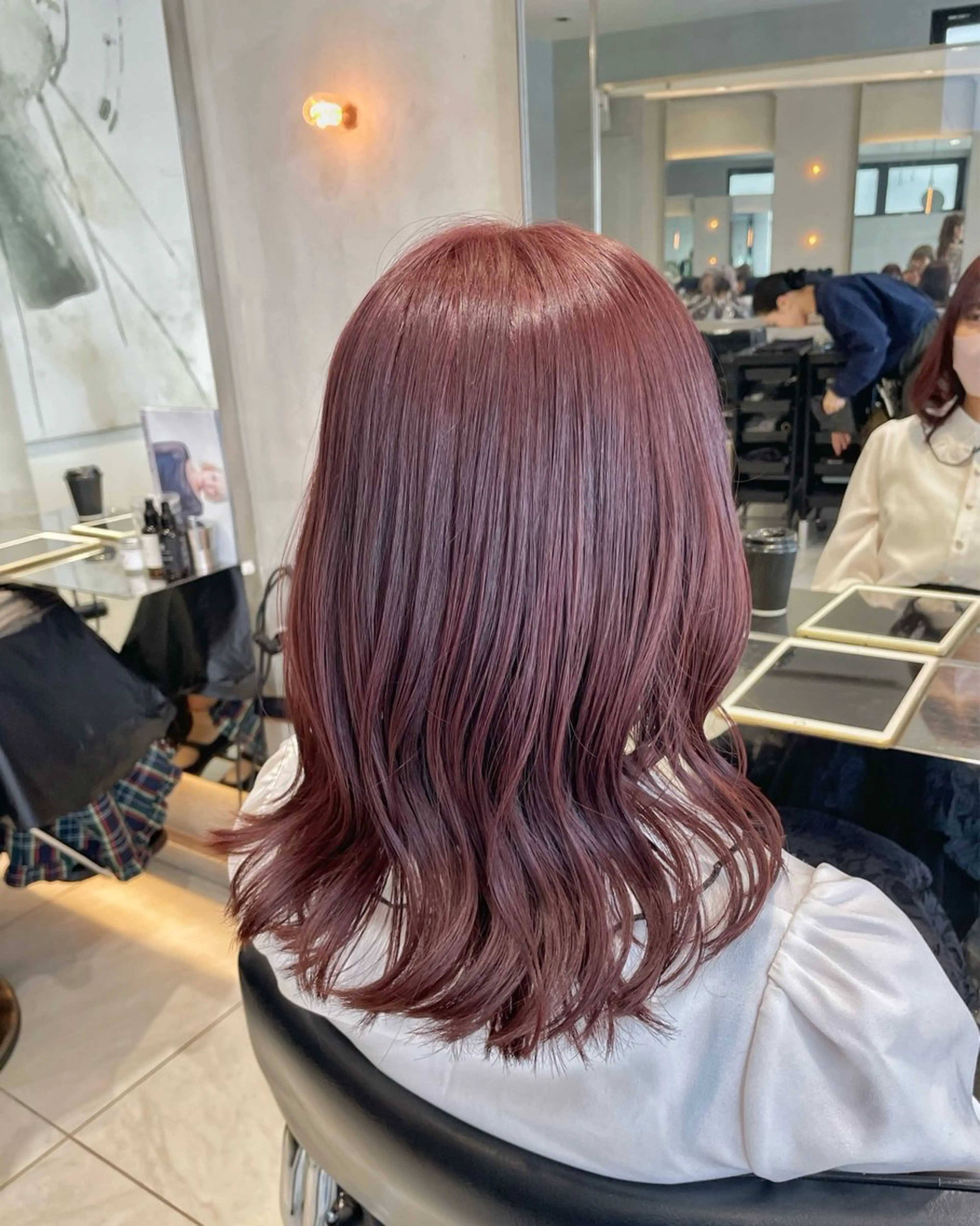 ミディアム カラー ヘアアレンジ ヘアカラー トリートメント ヘッドスパ ヘアセット 艶髪/レイヤーカット 🐣misakiのヘアスタイル