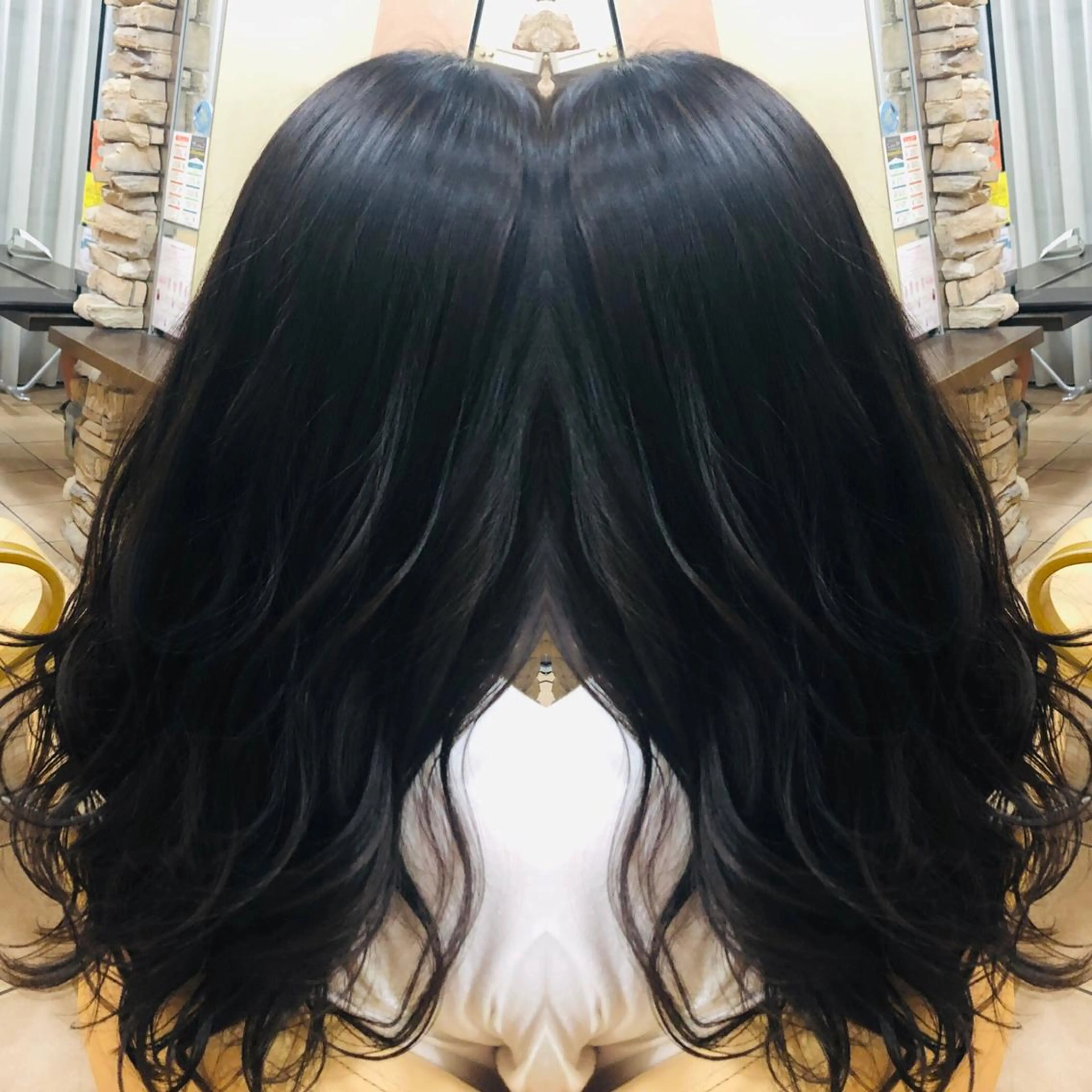 ロング パーマ 地毛風ストレート ⚡️下ノ村柊斗⚡️のヘアスタイル