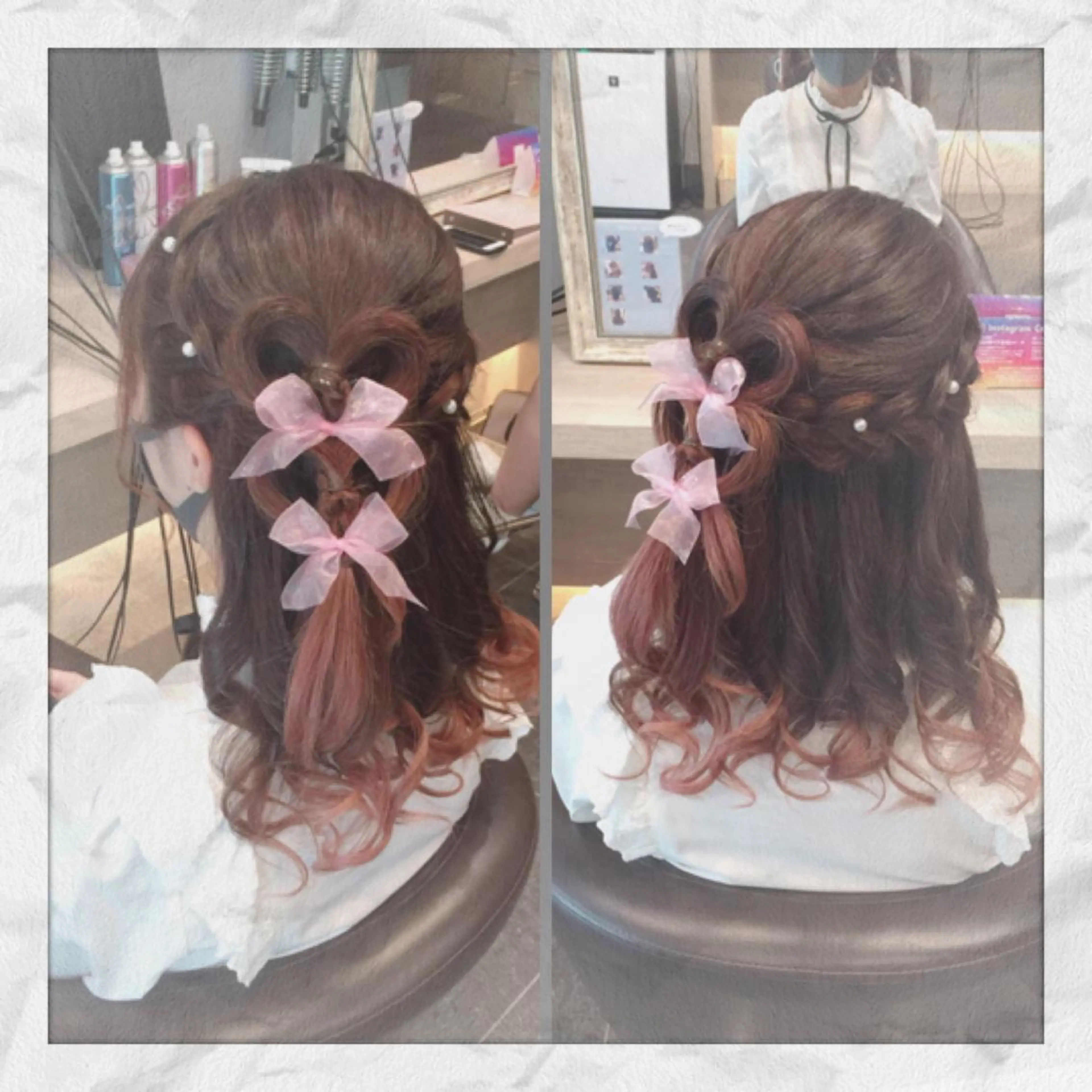 セミロング ヘアアレンジ ハーフアップ ヘアセット ヘアセット/着付け 𓇼 松本 夏美𓇼のヘアスタイル