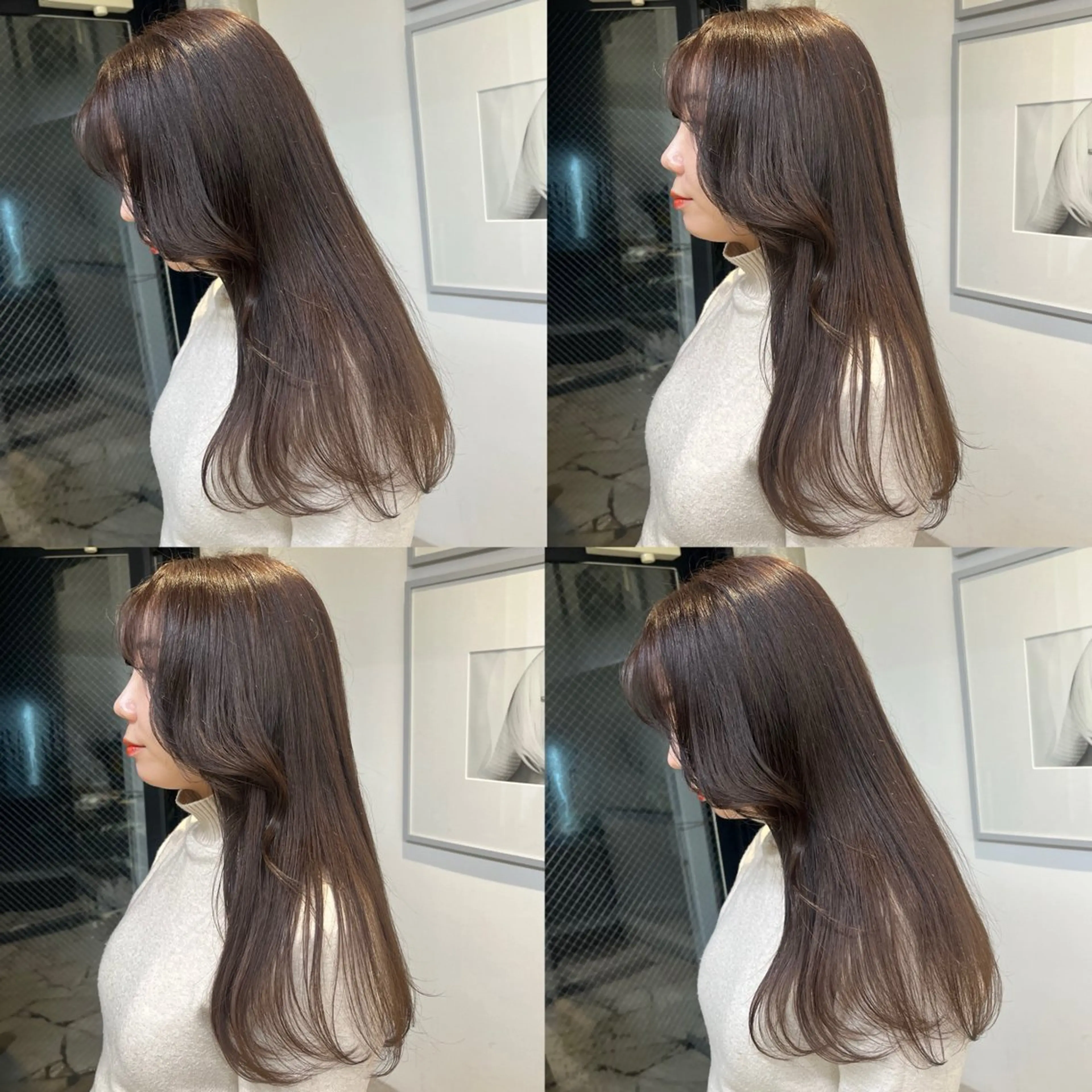 セミロング カラー ベージュカラー ブラウンカラー 透明感カラー オリーブベージュ オリーブブラウン ヘアカラー トリートメント ヘッドスパ ヘアセット カジュアルを女っぽく 𝗮𝘆𝗮𝗰𝗼のヘアスタイル