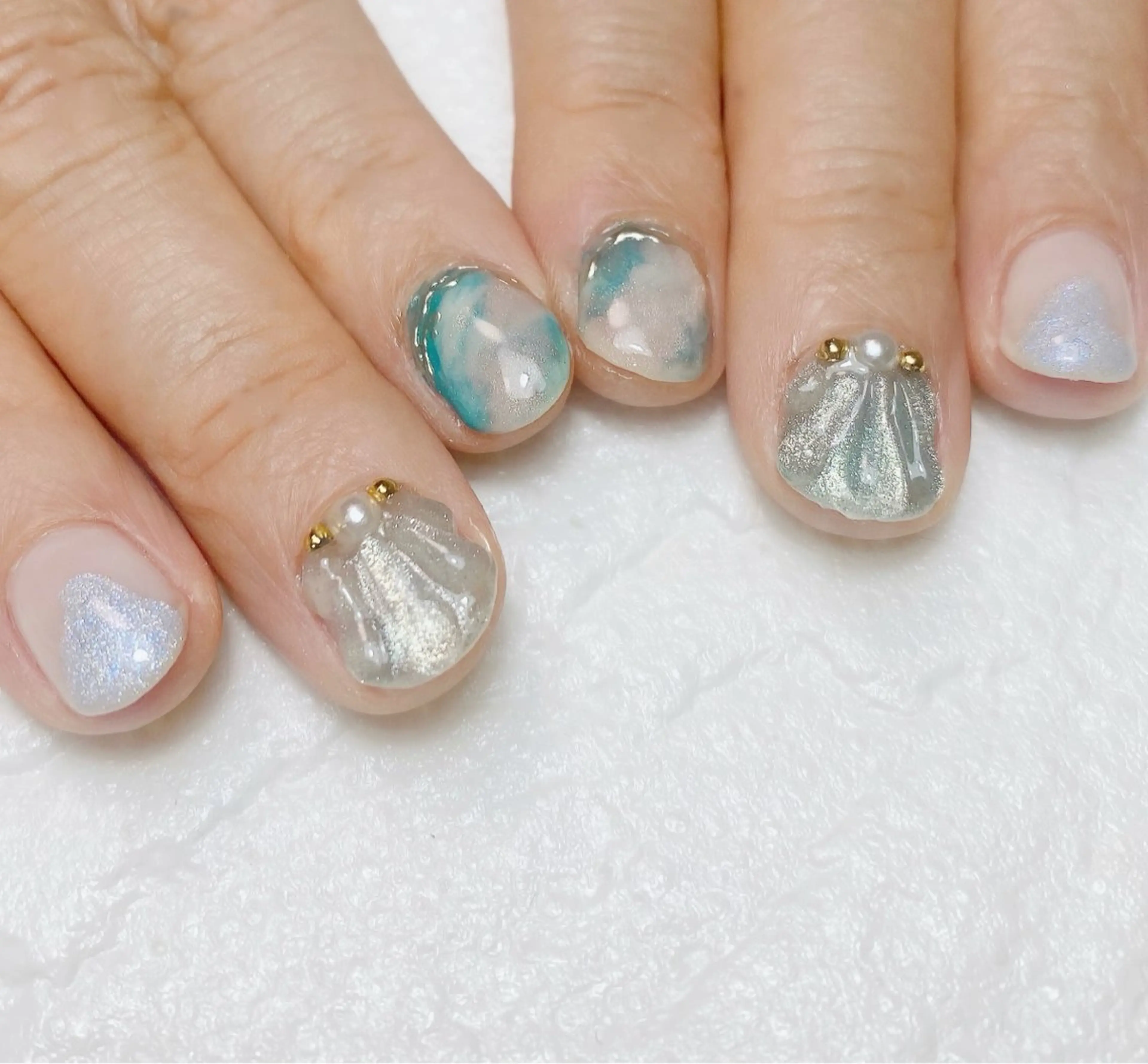 ネイル 持ち込み ニュアンスネイル 夏ネイル Nail Salon K 🧸美爪育成のネイルデザイン