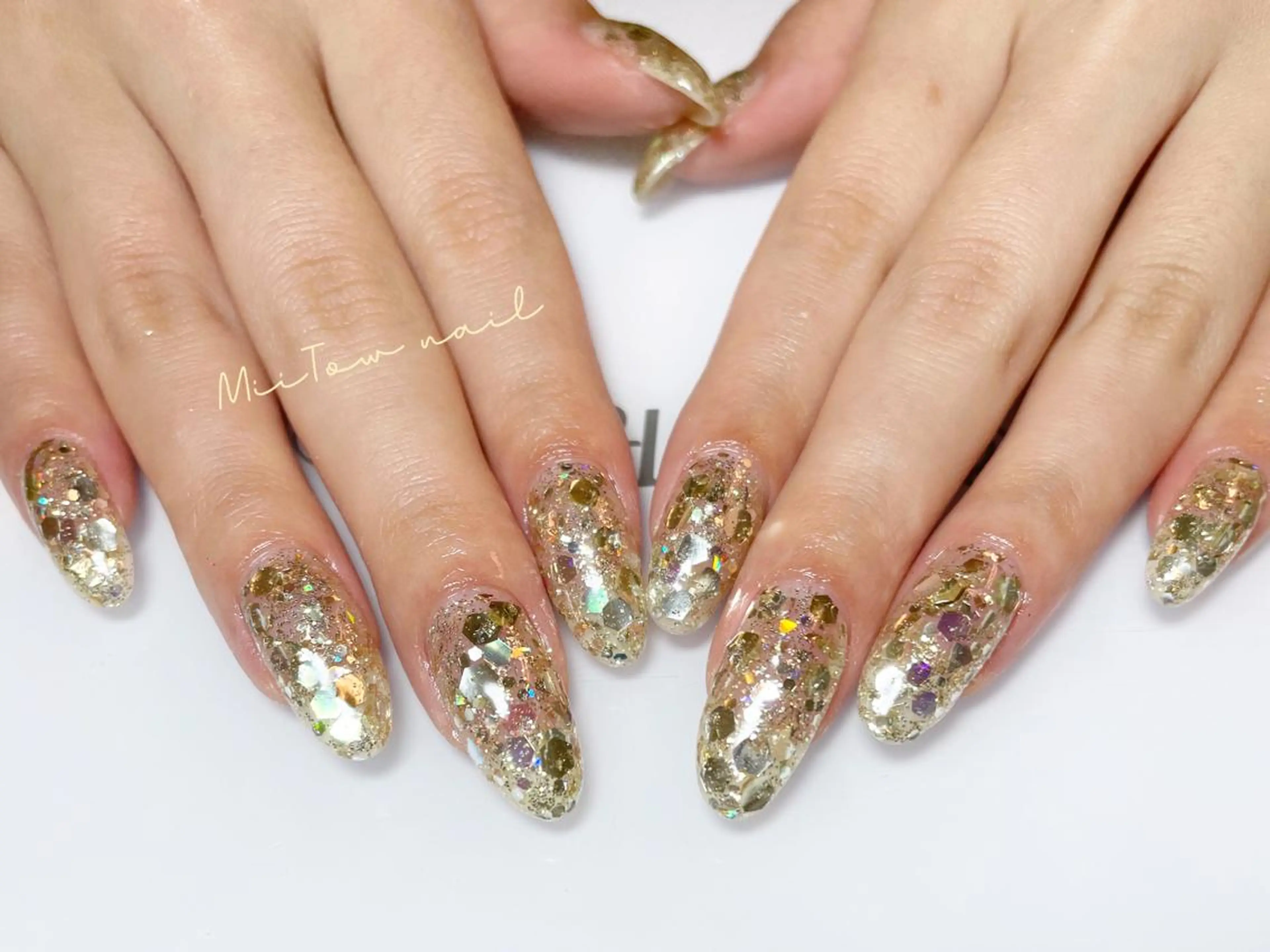 ネイル ラメ(グリッター) ワンカラーネイル スカルプネイル MiiTow nailのネイルデザイン