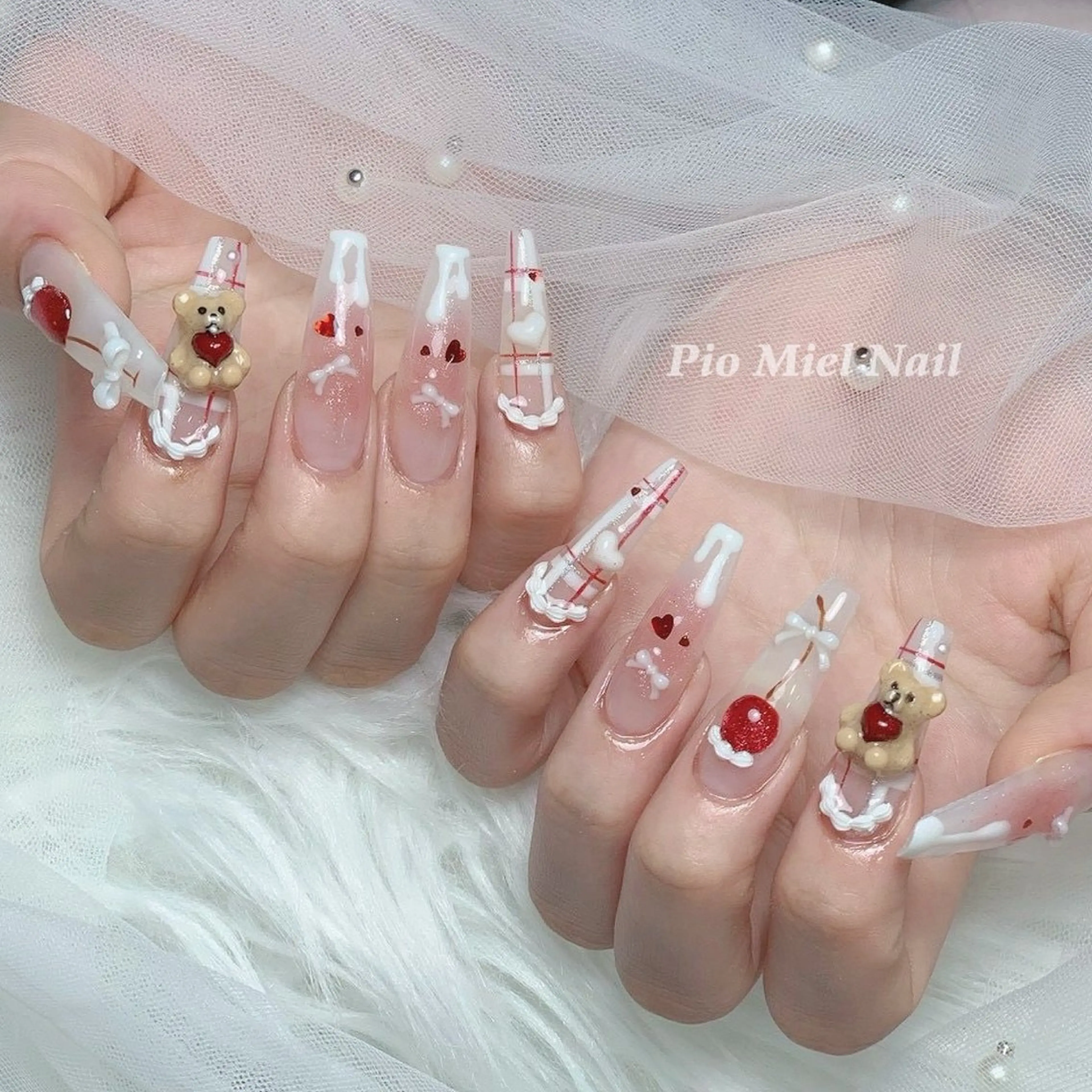 ネイル ハンドネイル HANA 長さだしのネイルデザイン