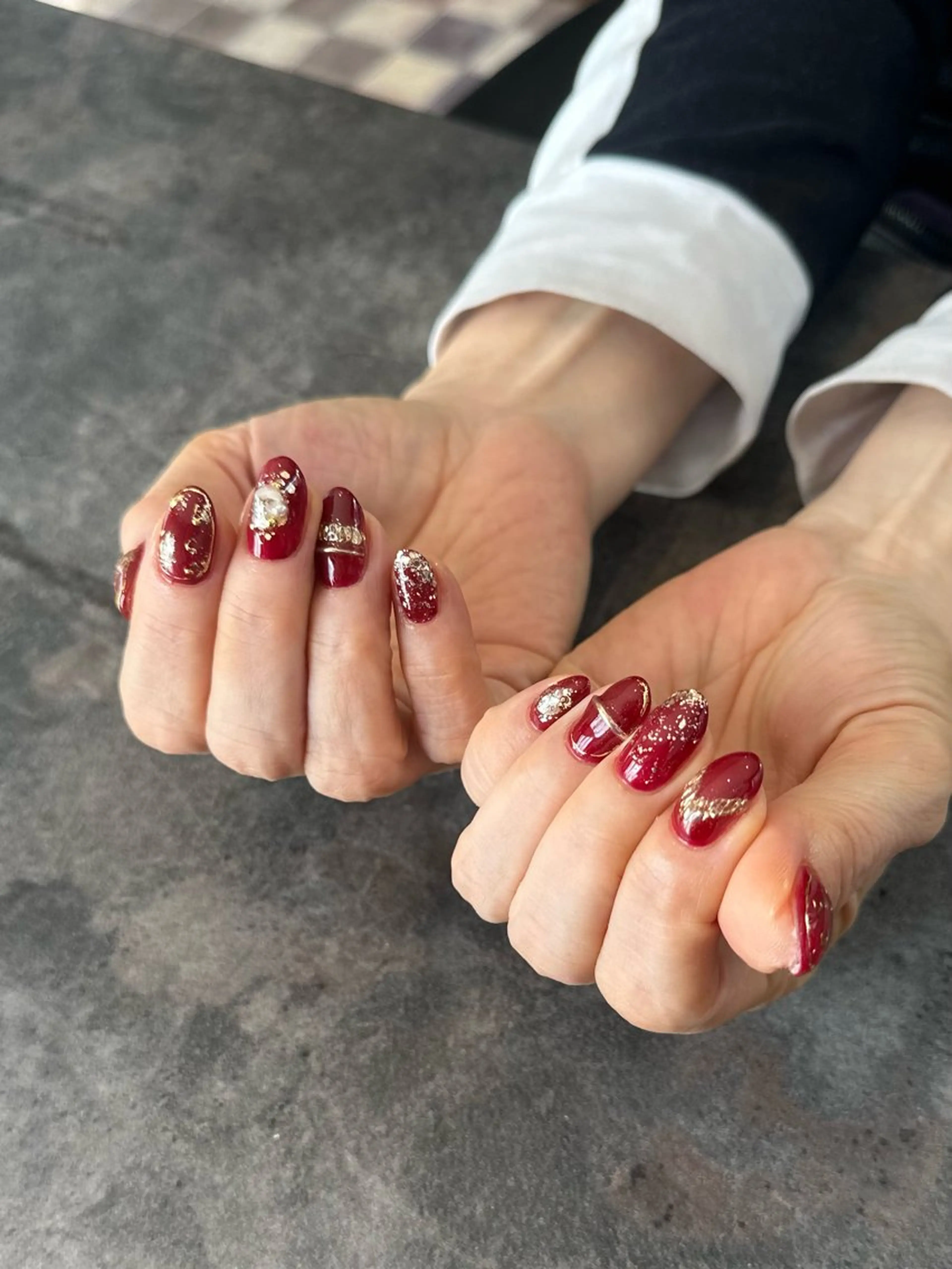 ネイル フレンチネイル マグネットネイル 大理石ネイル(マーブル) ミラーネイル ニュアンスネイル nail salon amanoのネイルデザイン