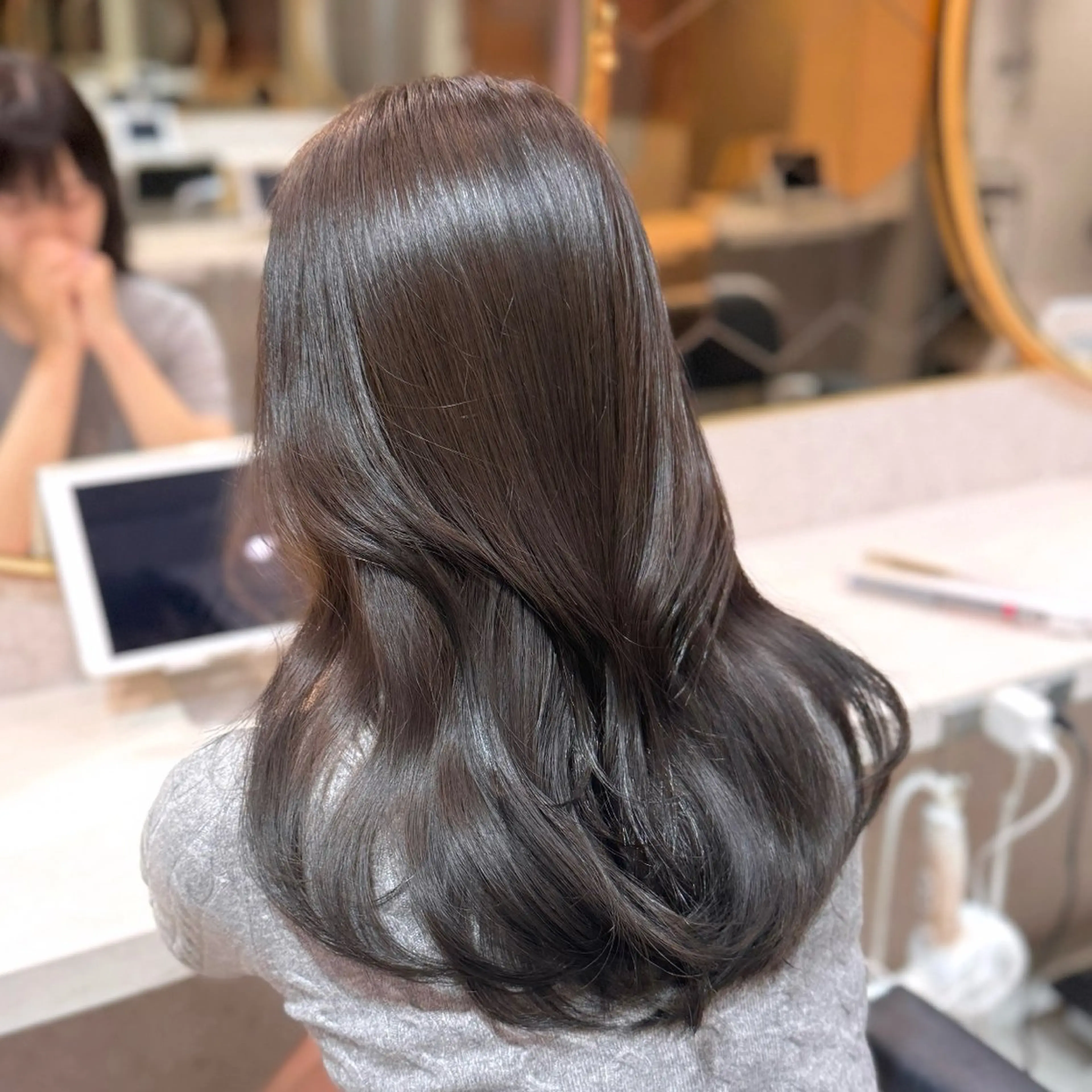 セミロング カット ヘアカラー トリートメント 🎀しゅな/韓国 レイヤー/透明感♡のヘアスタイル